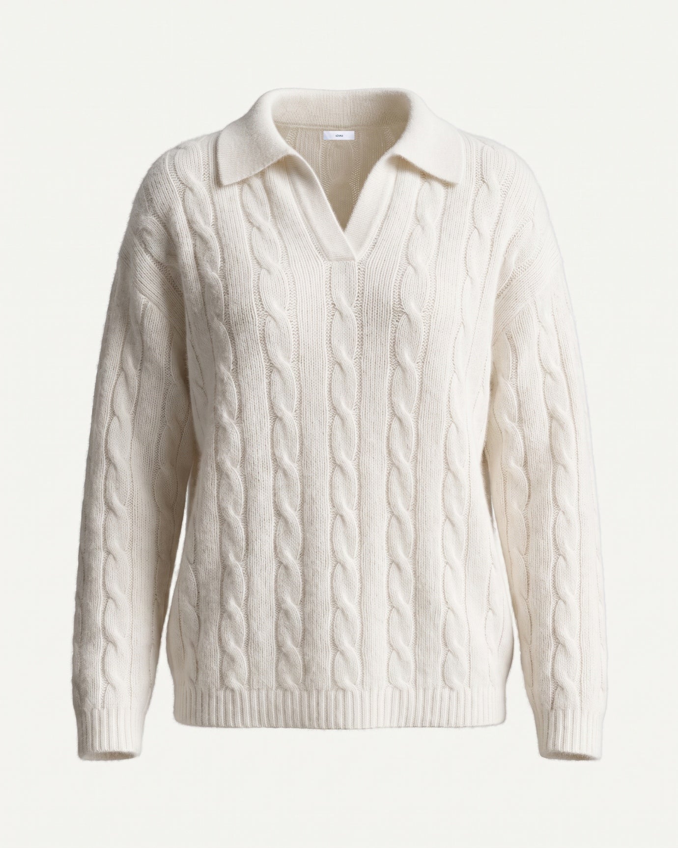 Dina Cashmere & Mulberry Silk Long Sleeve Polo Oversized