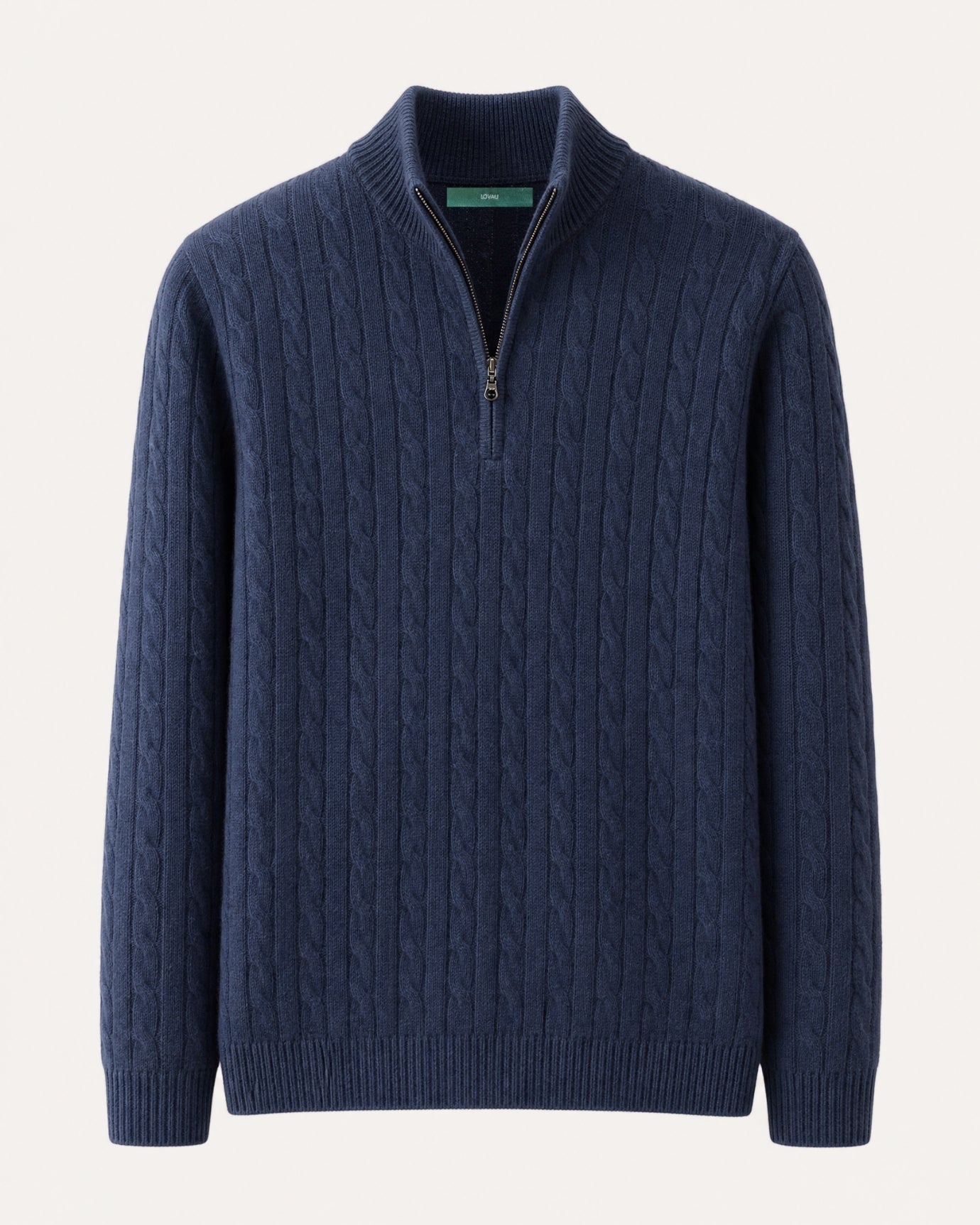 Cashmere Half-Zip Thick Cable Knit Knitwear