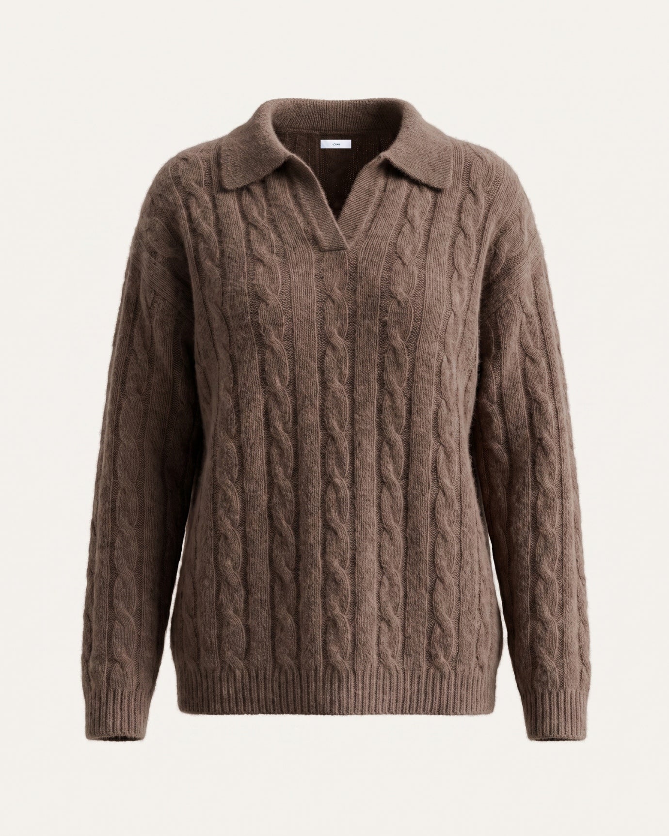 Dina Cashmere & Mulberry Silk Long Sleeve Polo Oversized
