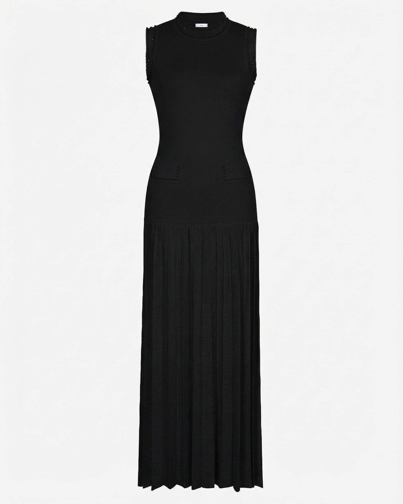 Hamptons Neck Beaded Slim Fit Knitted Dress