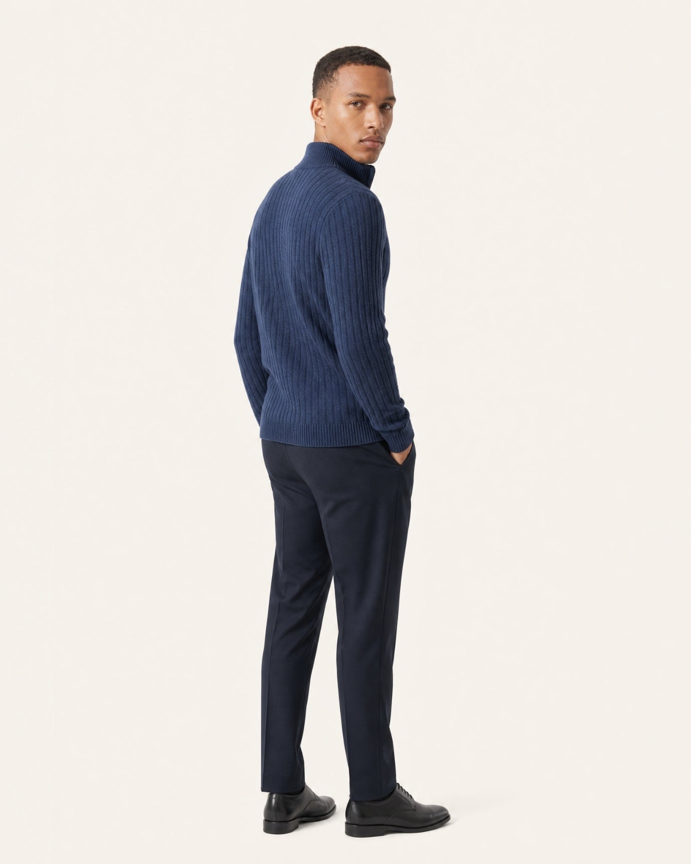 Cashmere Half-Zip Thick Cable Knit Knitwear