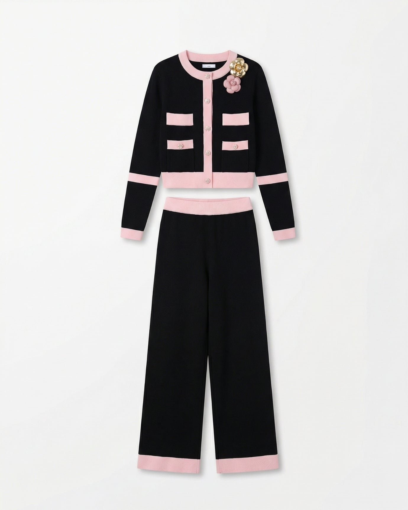 Rinna Knitted Cardigan Long-Sleeved Jacket & Pants Suit Set
