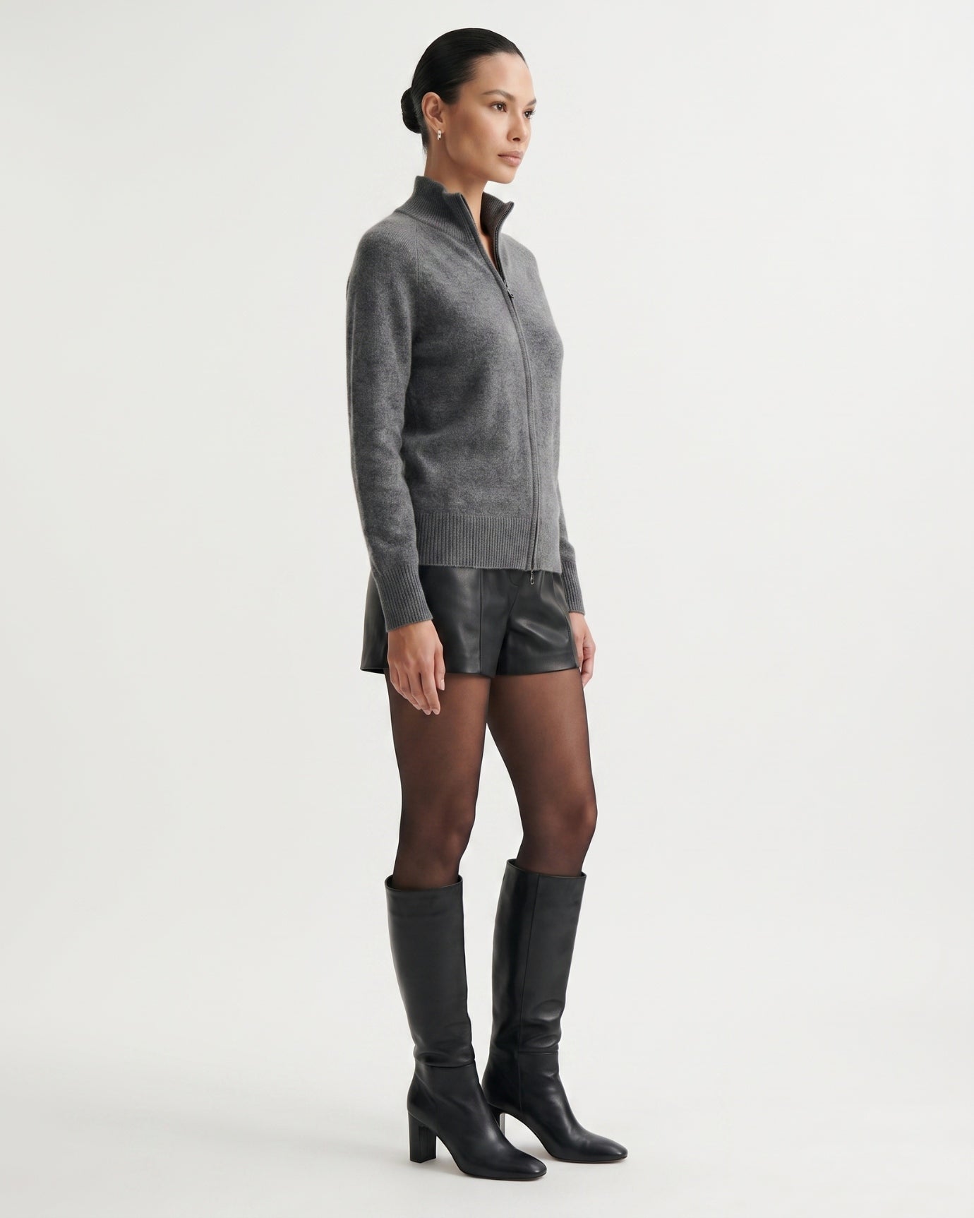 Ria Cashmere Jacket Double Zipper