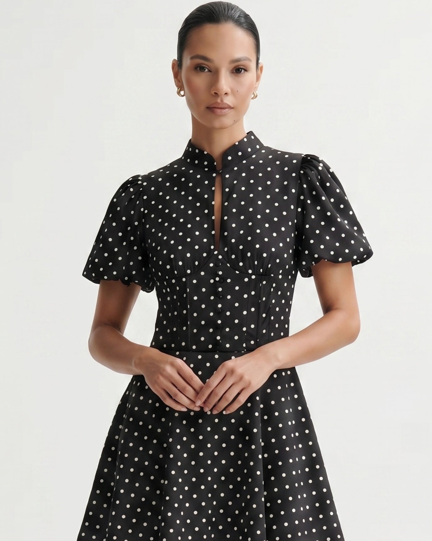 Marbella Puff Sleeve Polkadot Dress