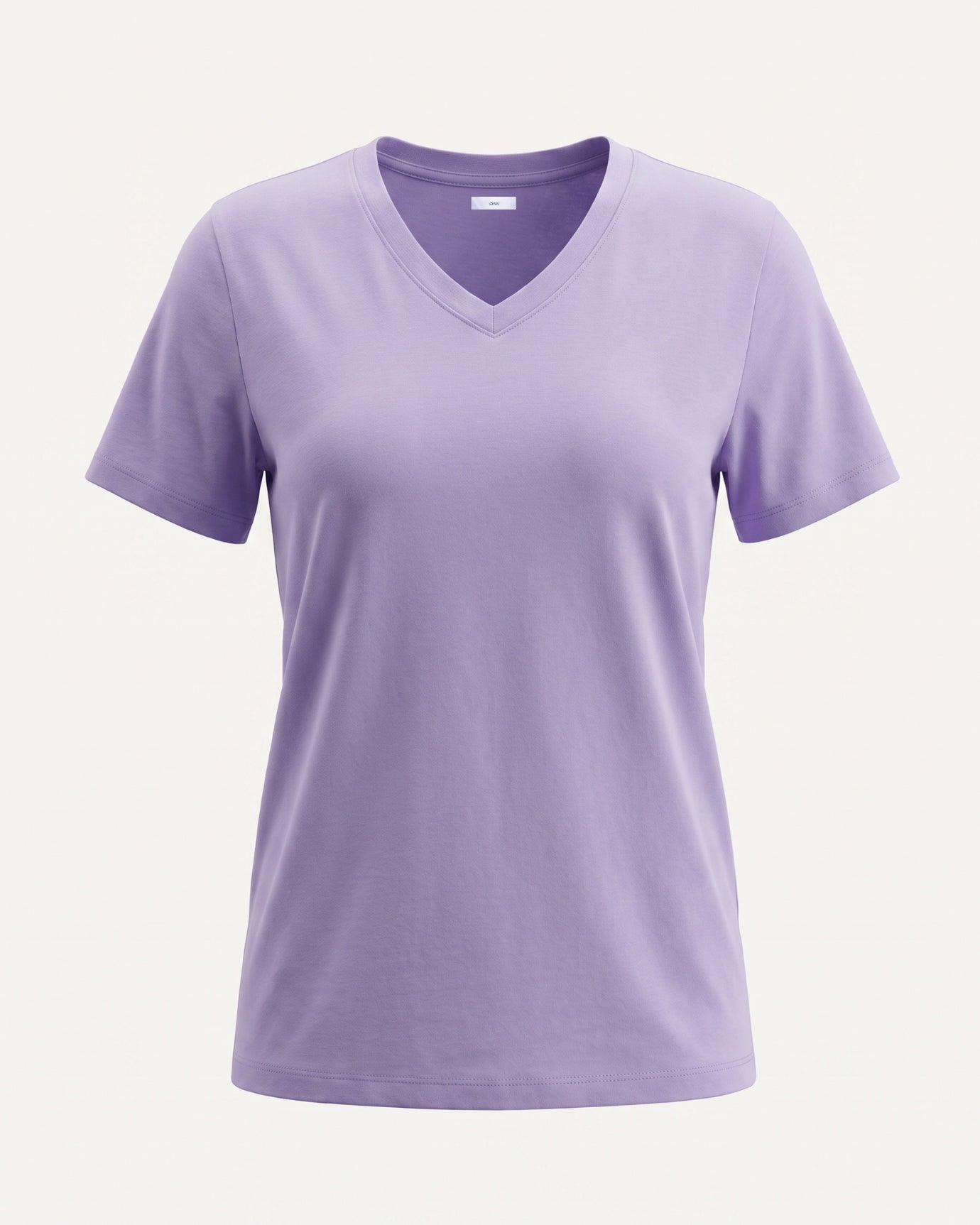 High-end Mercerized Cotton Woman V- Neck T-Shirt