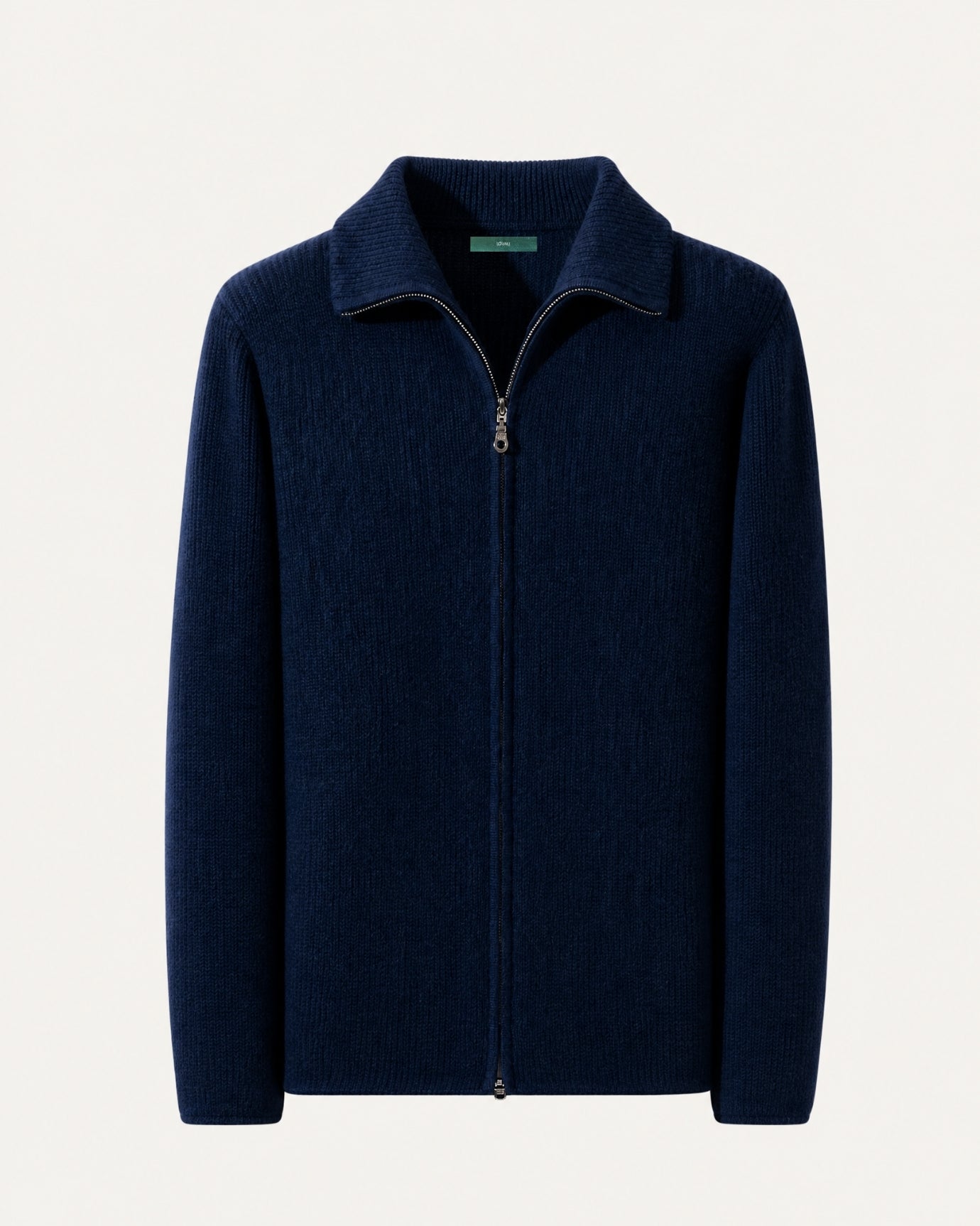 New York Thick Ribbed Cashmere Zip Sweater