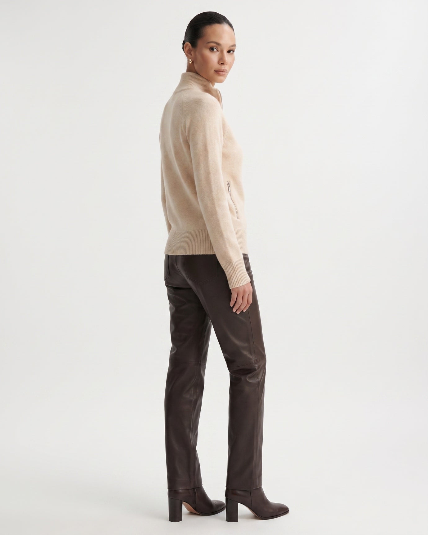Ria Cashmere Jacket Double Zipper