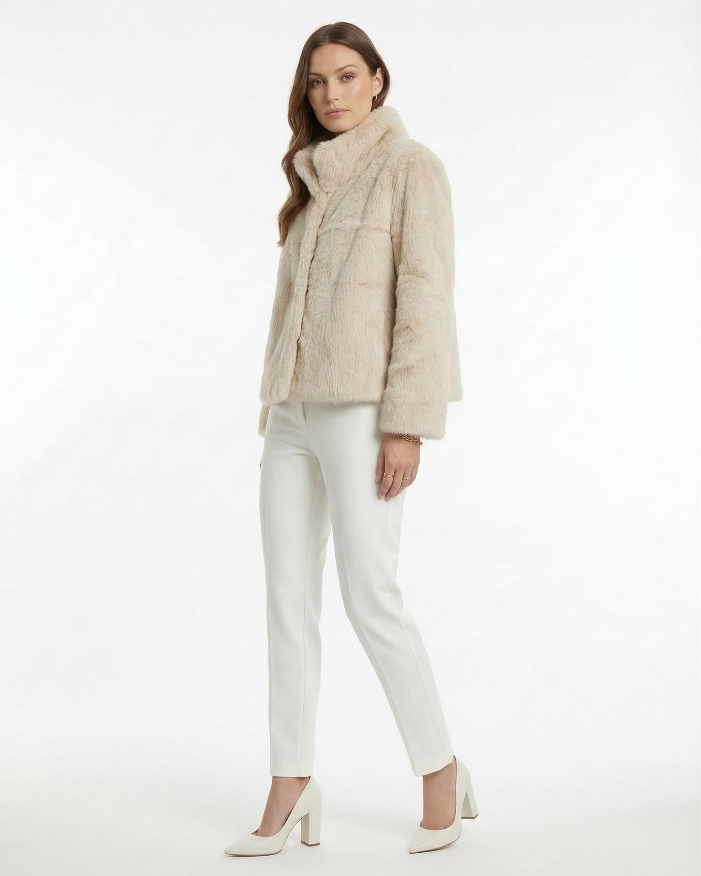 Abrigo de piel de conejo Lina