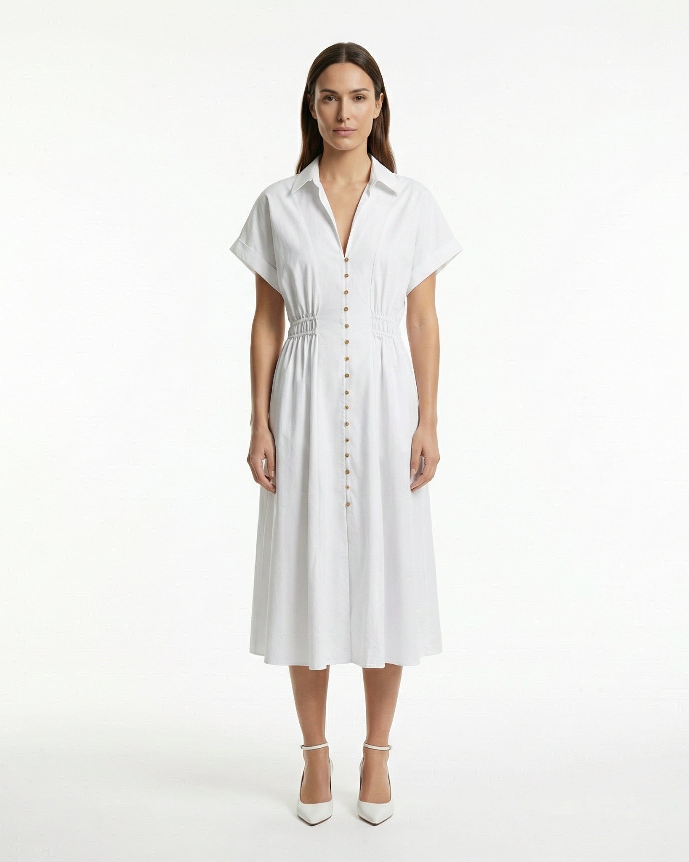 Vestido largo de cintura alta de pueblo