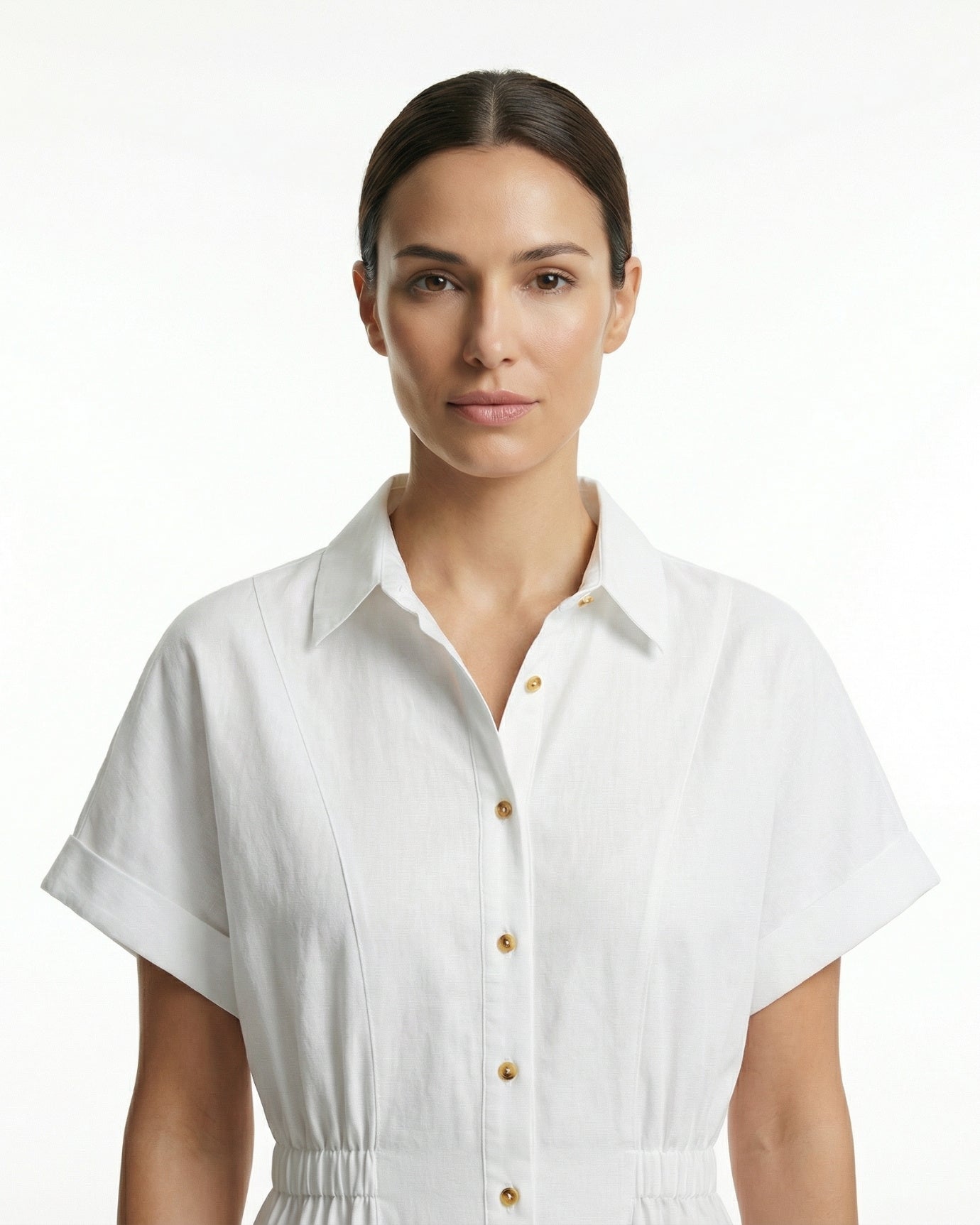 Vestido largo de cintura alta de pueblo