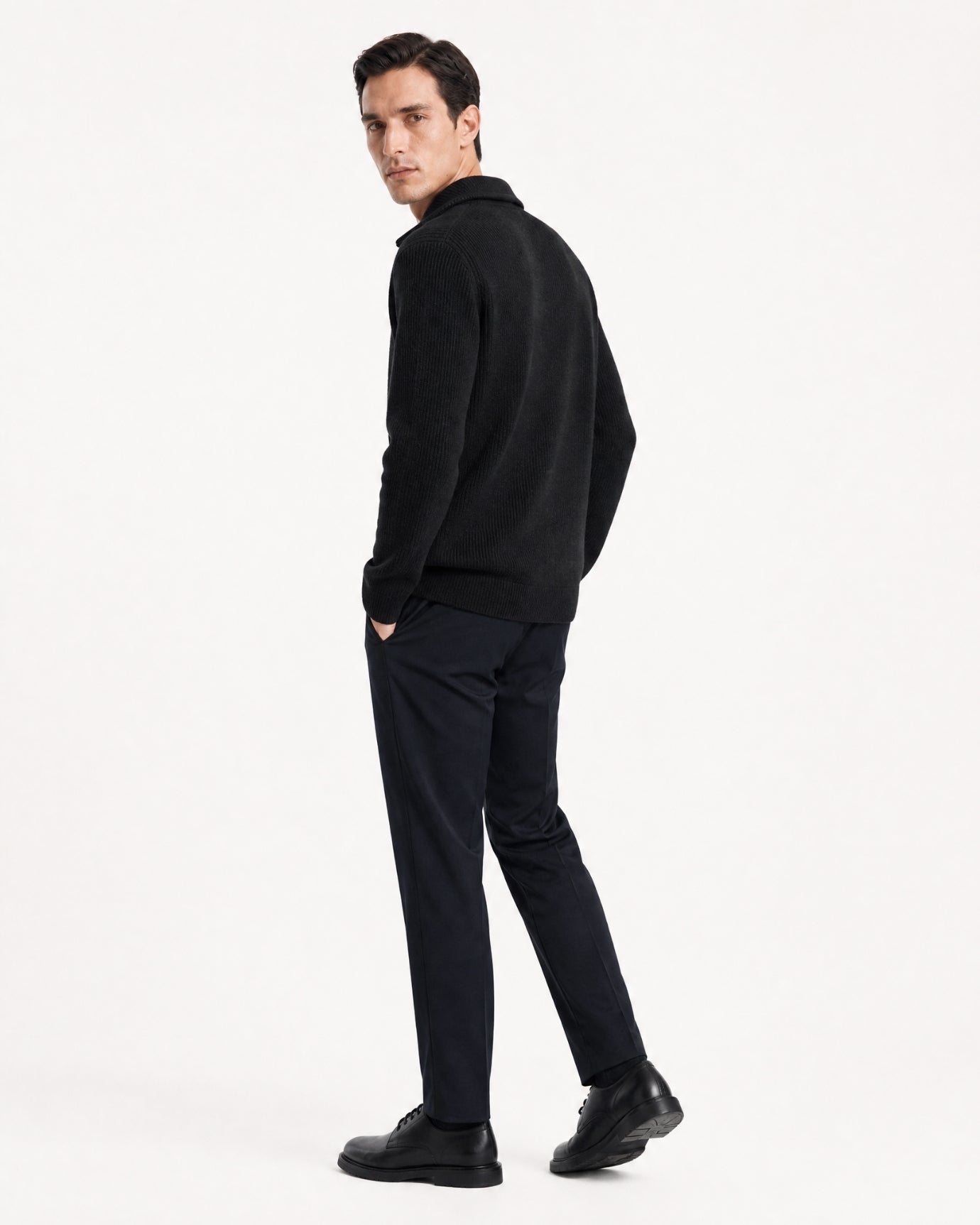 New York Thick Ribbed Cashmere Zip Sweater