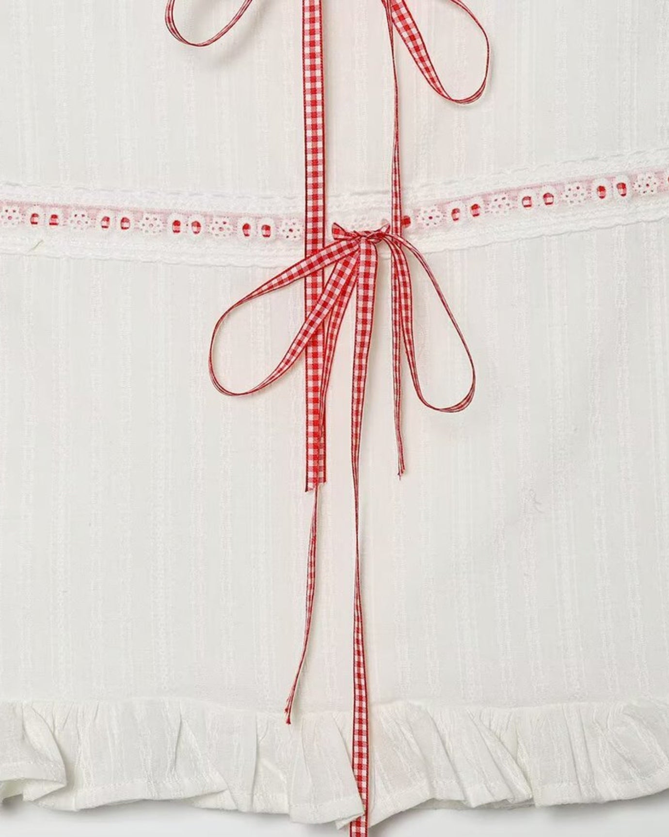 Jacquard Lace White Red Set