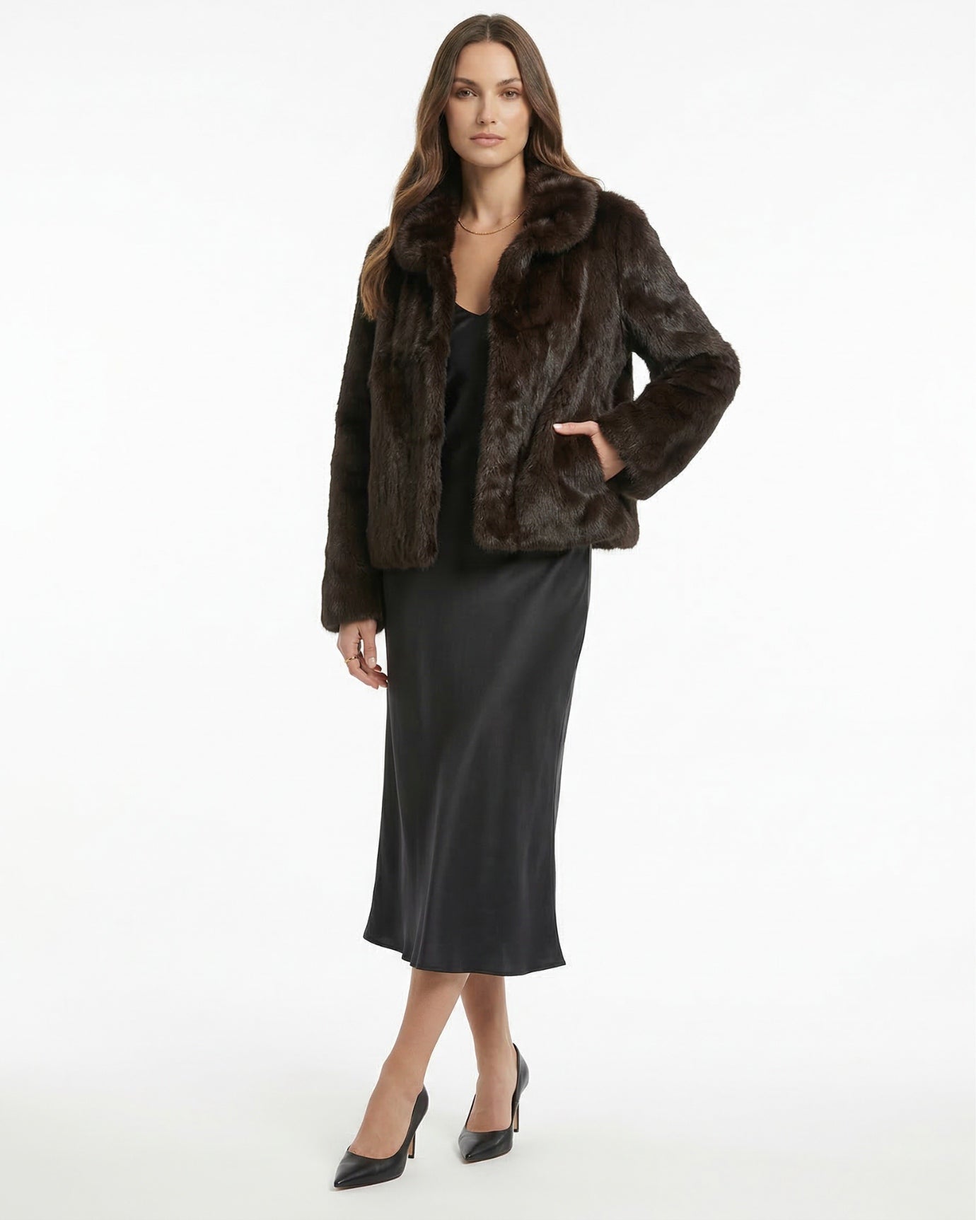 Abrigo de piel de conejo Lina