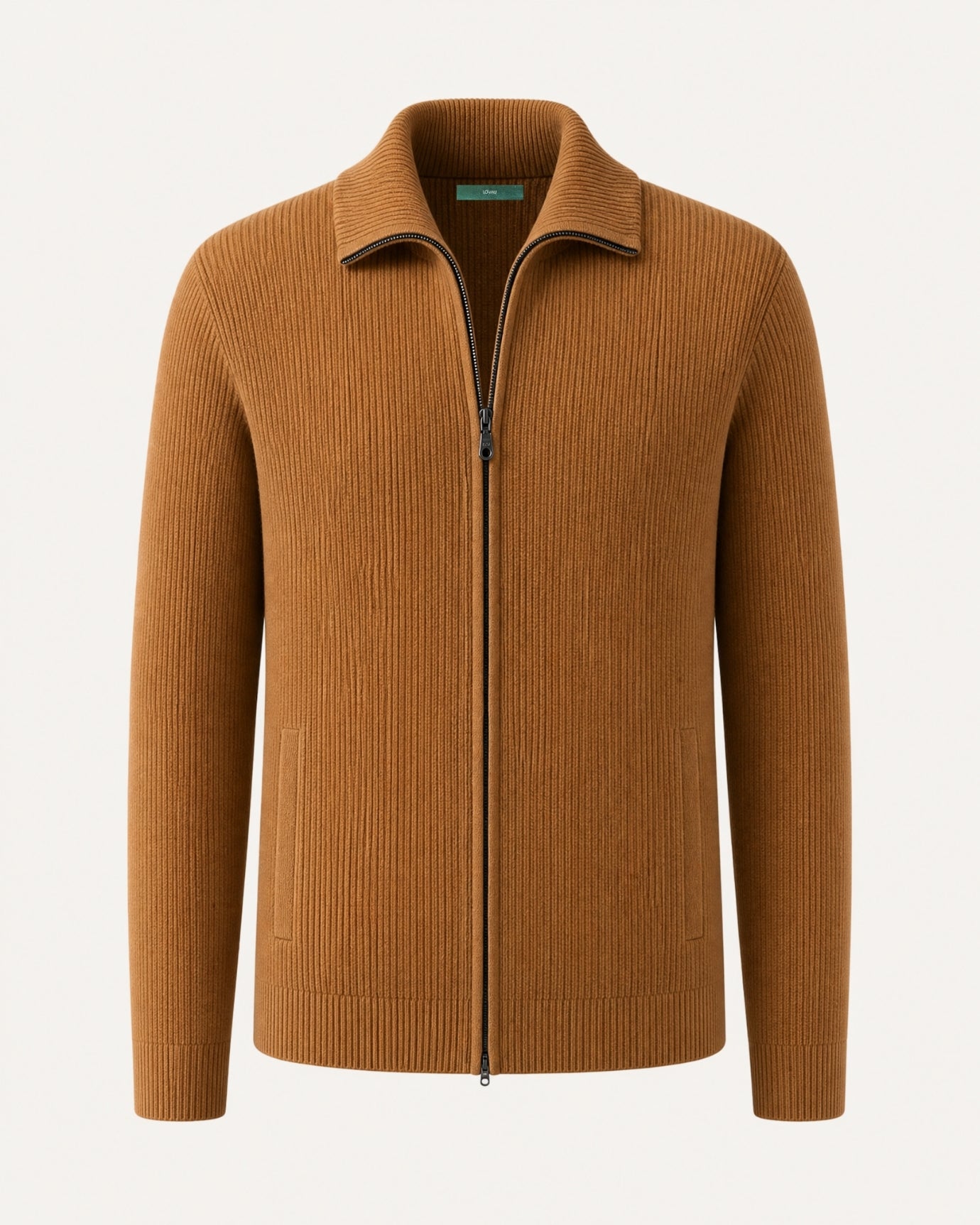 New York Thick Ribbed Cashmere Zip Sweater
