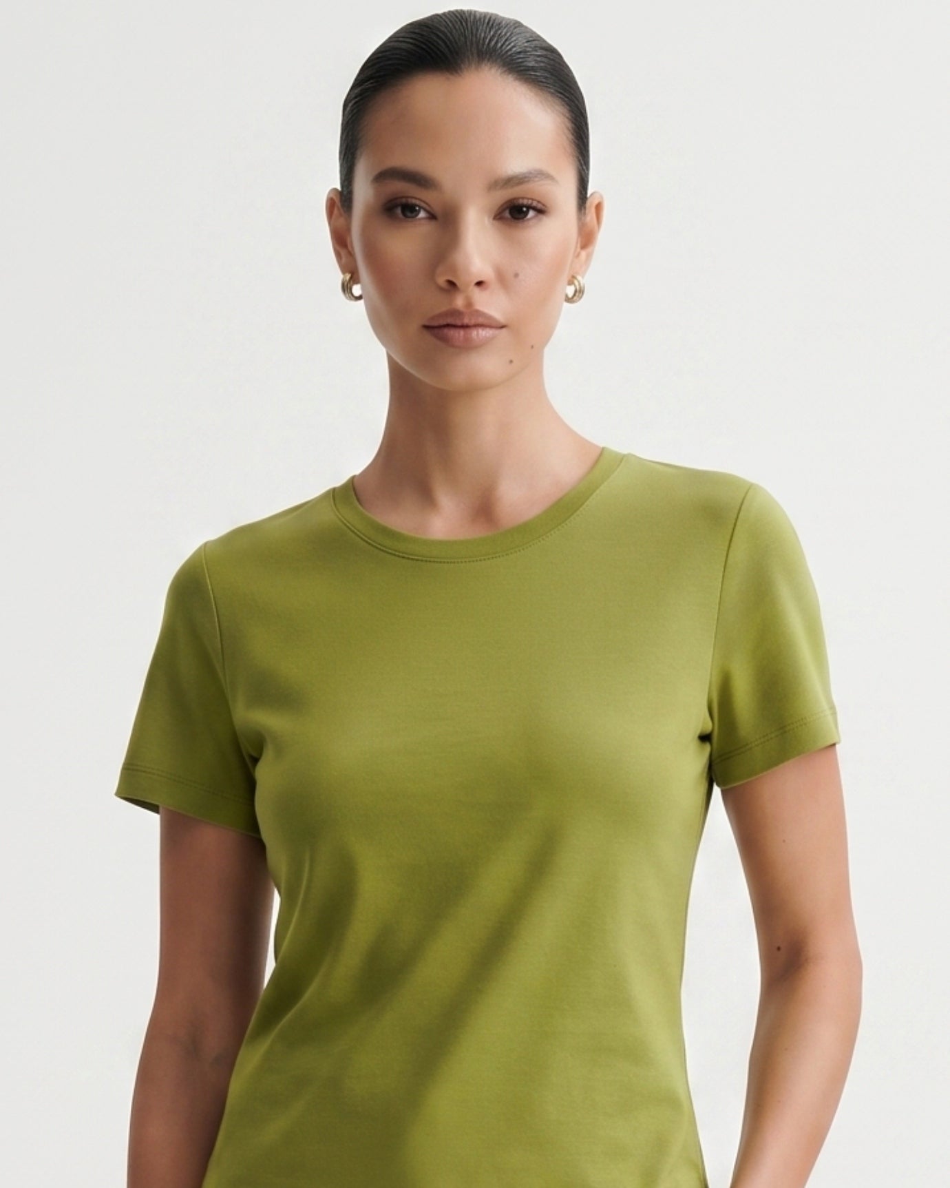 High-end Mercerized Cotton Woman Round Neck T-Shirt