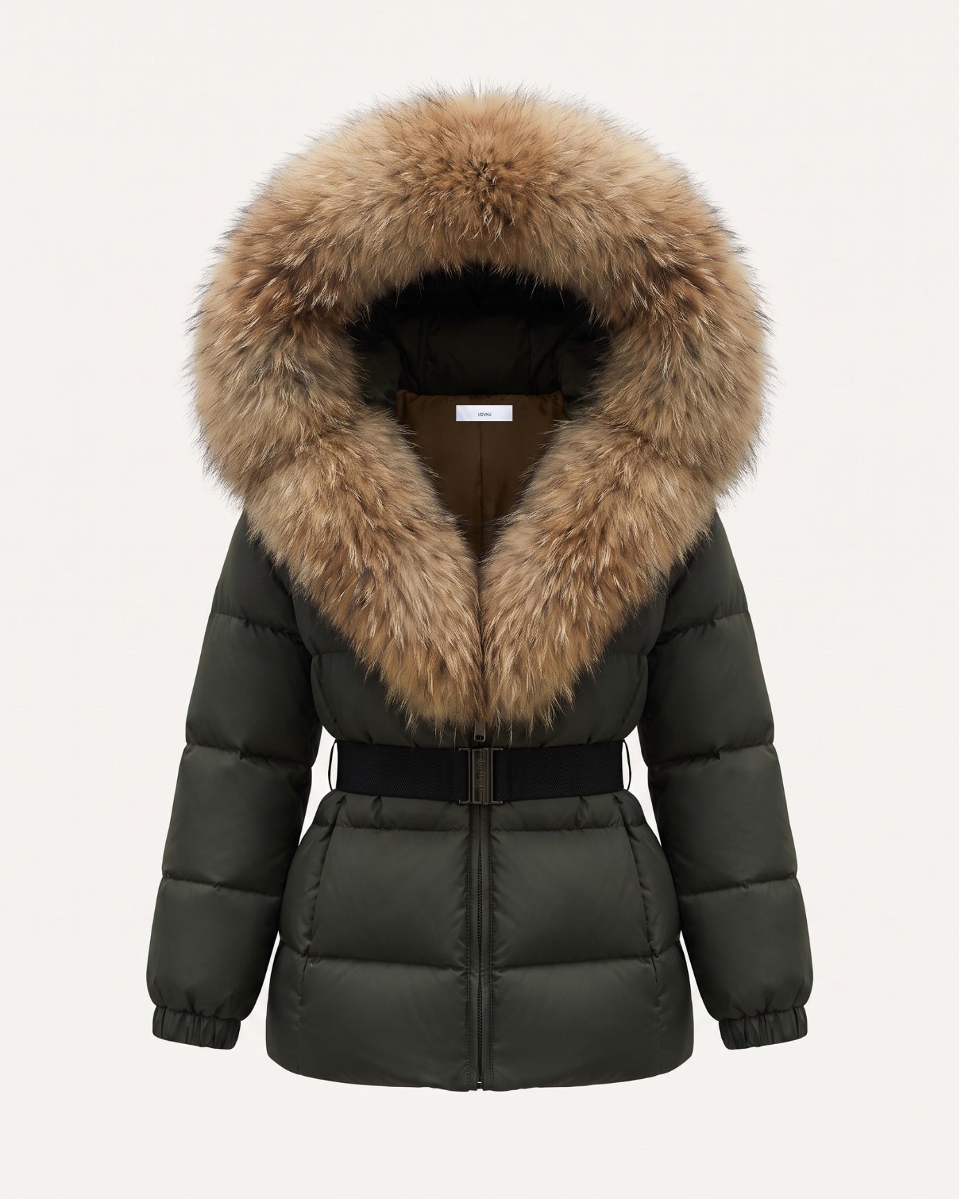 Duck Down Jacket with Fox Fur Trim