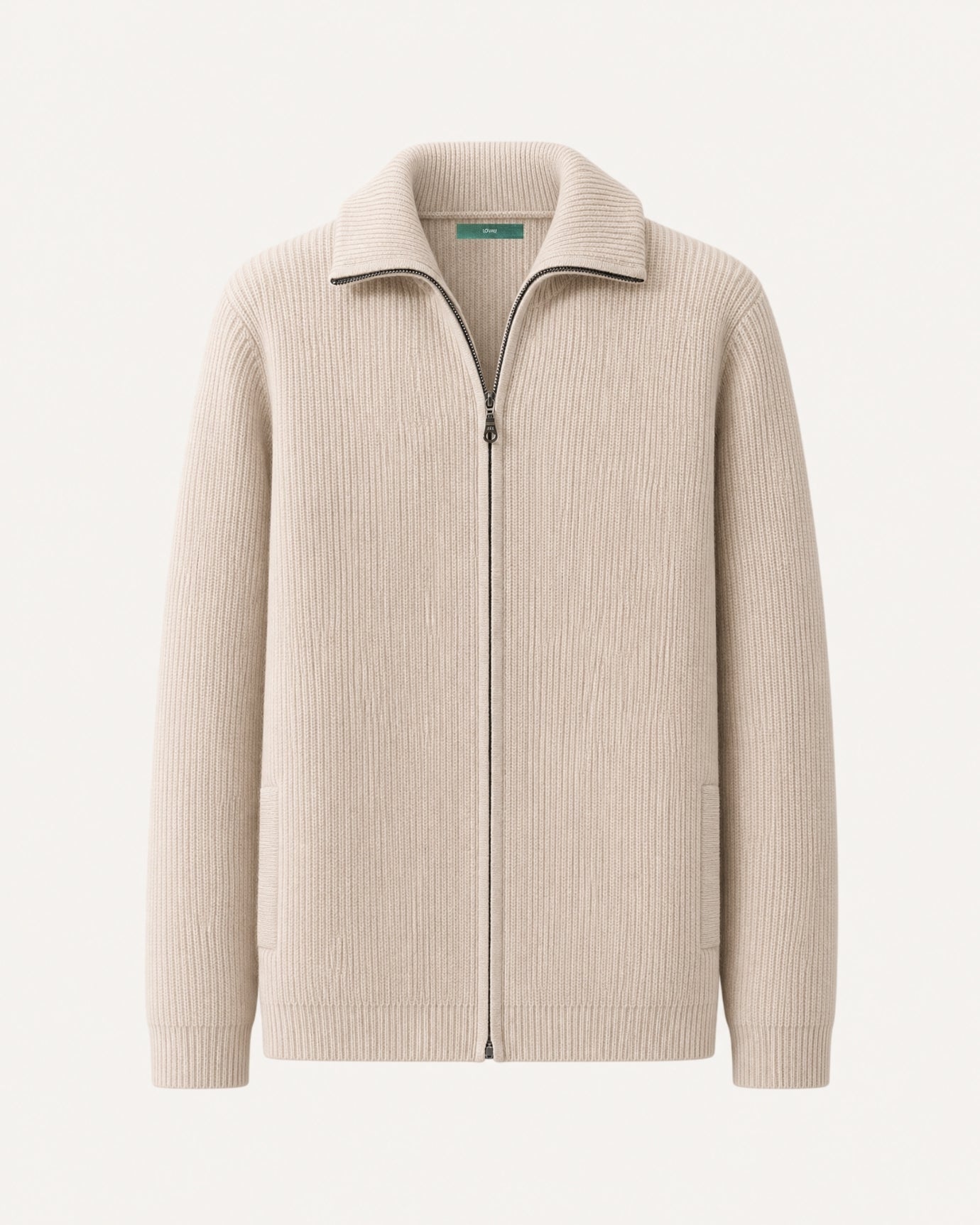 New York Thick Ribbed Cashmere Zip Sweater