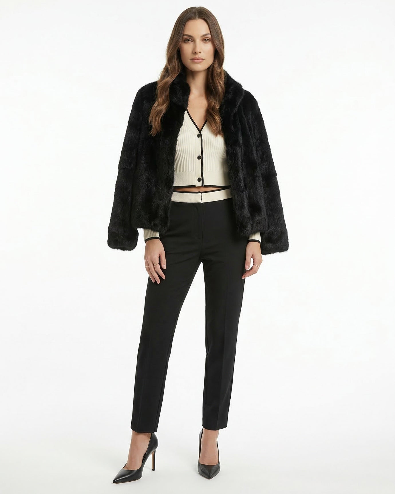 Abrigo de piel de conejo Lina