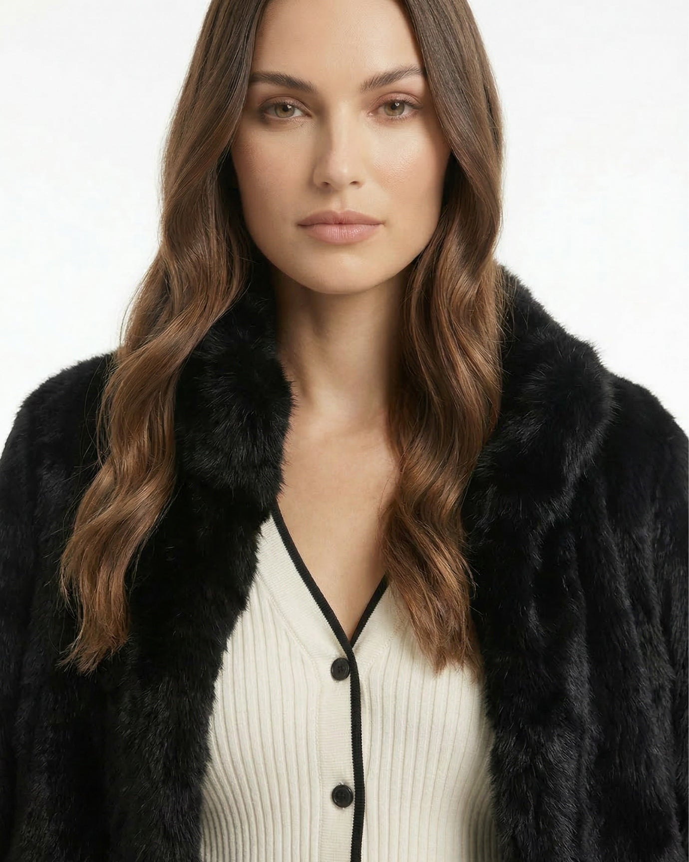 Abrigo de piel de conejo Lina