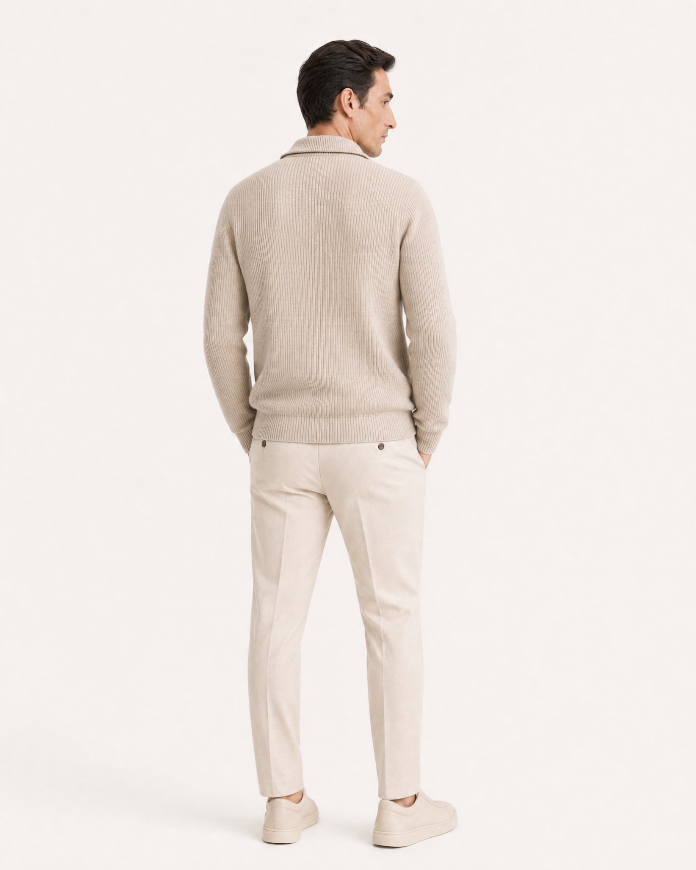 New York Thick Ribbed Cashmere Zip Sweater