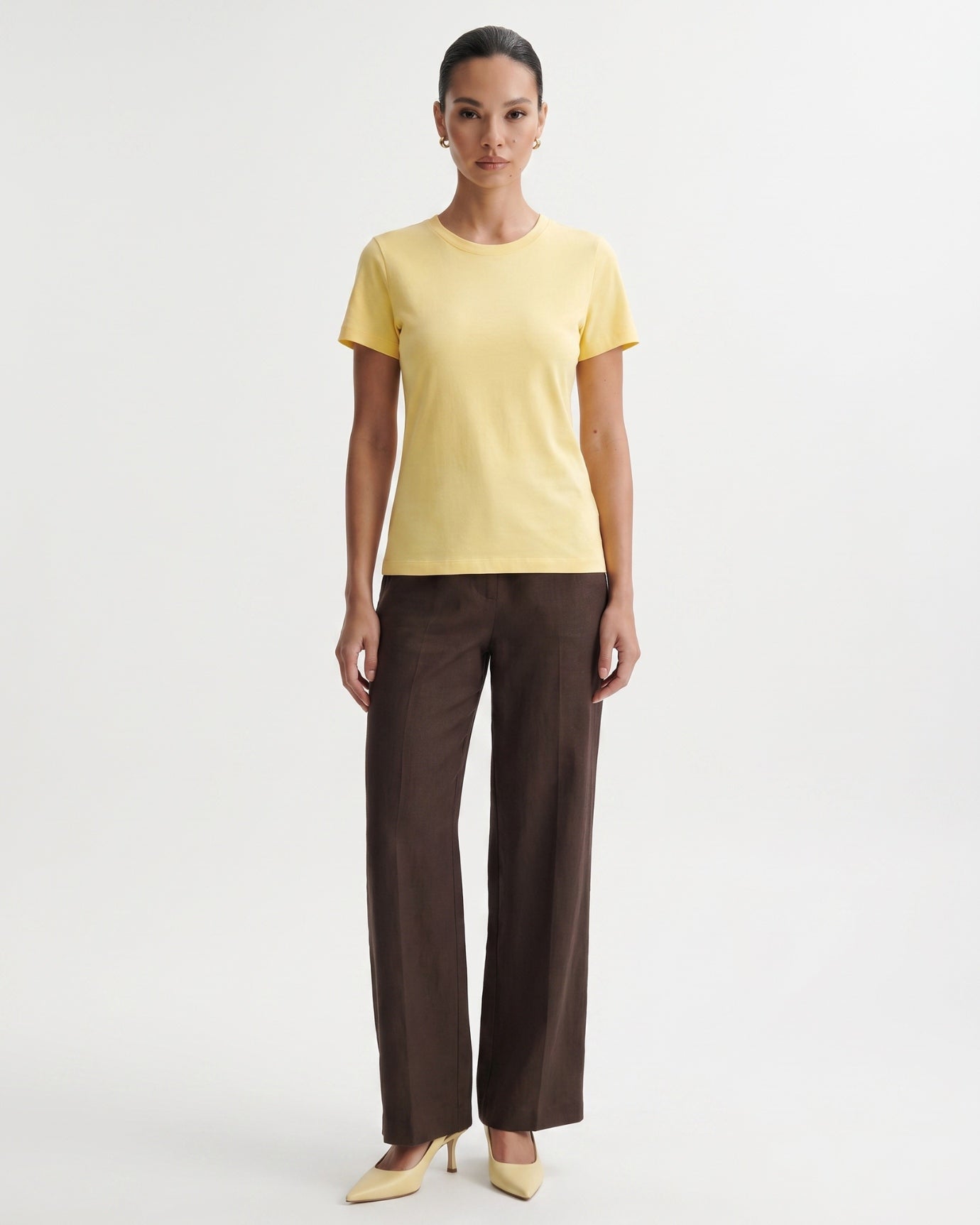High-end Mercerized Cotton Woman Round Neck T-Shirt