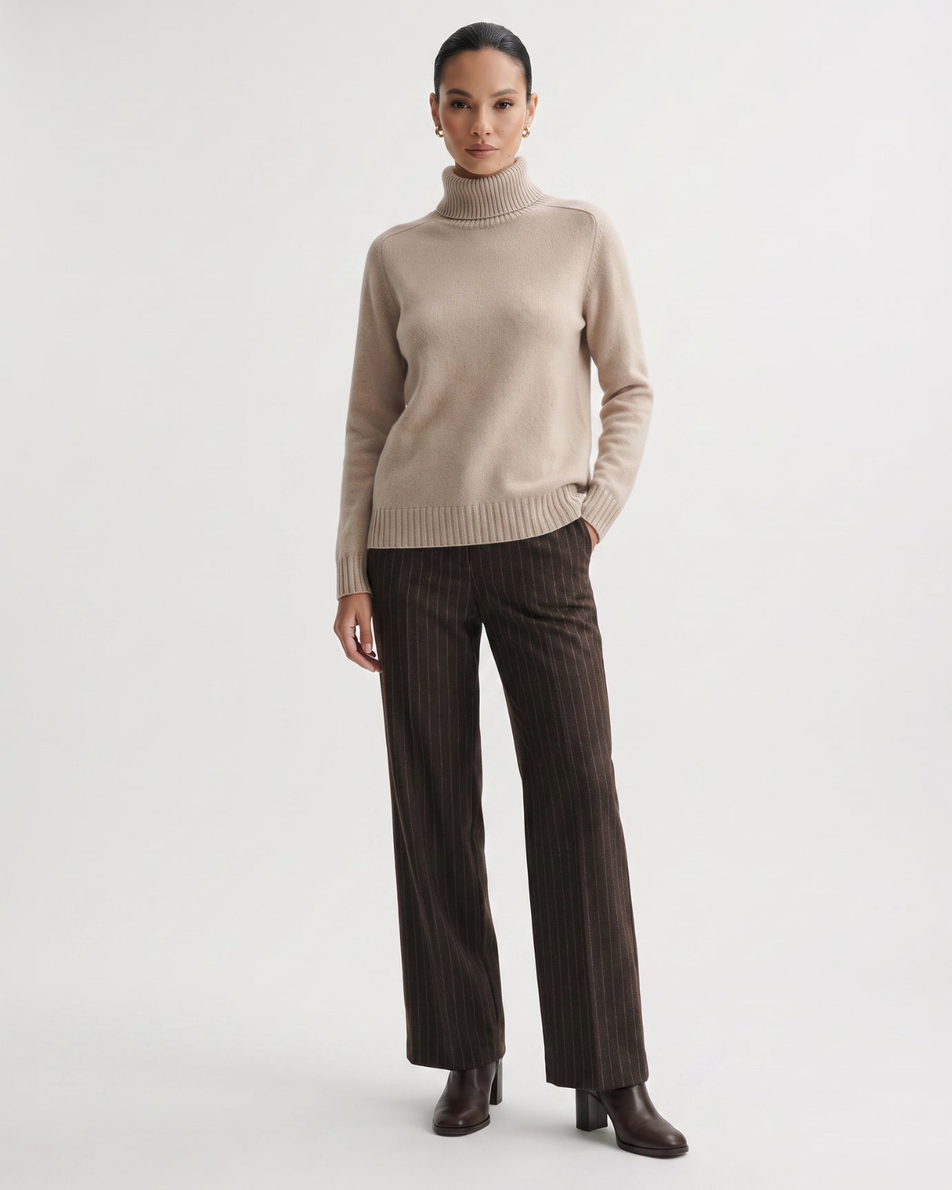 Hannah High Lapel Cashmere Sweaters