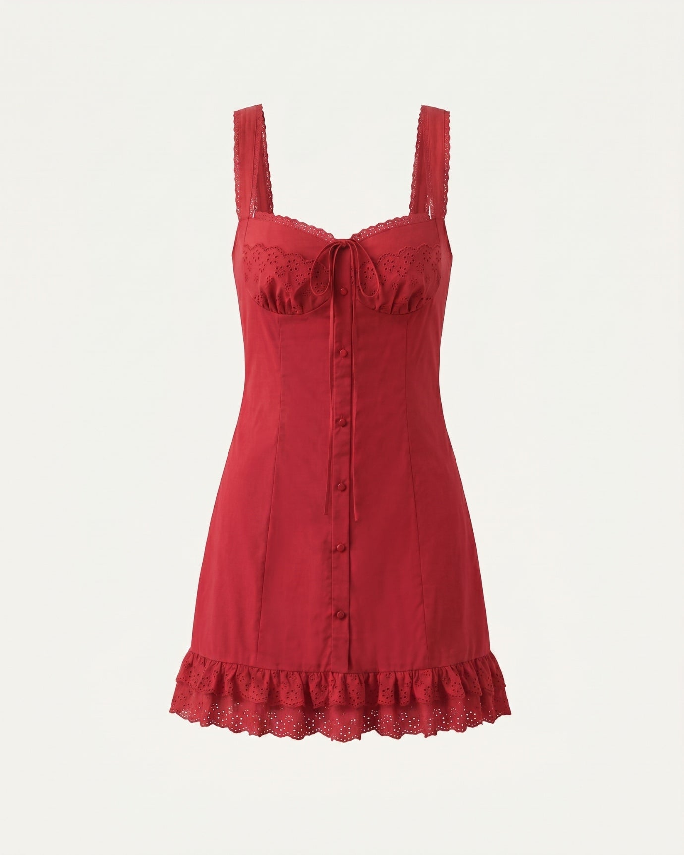 Lace tie-waist slim-fit mini dress, sweet romantic feminine style, elegant silhouette