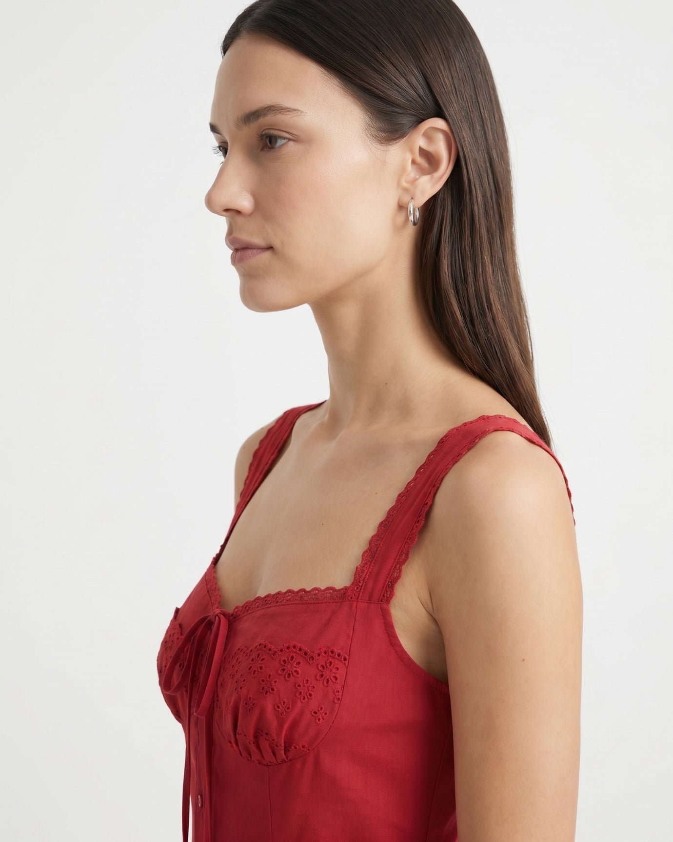 Sweet Lace Tie-Waist Slim-Fit Mini Dress