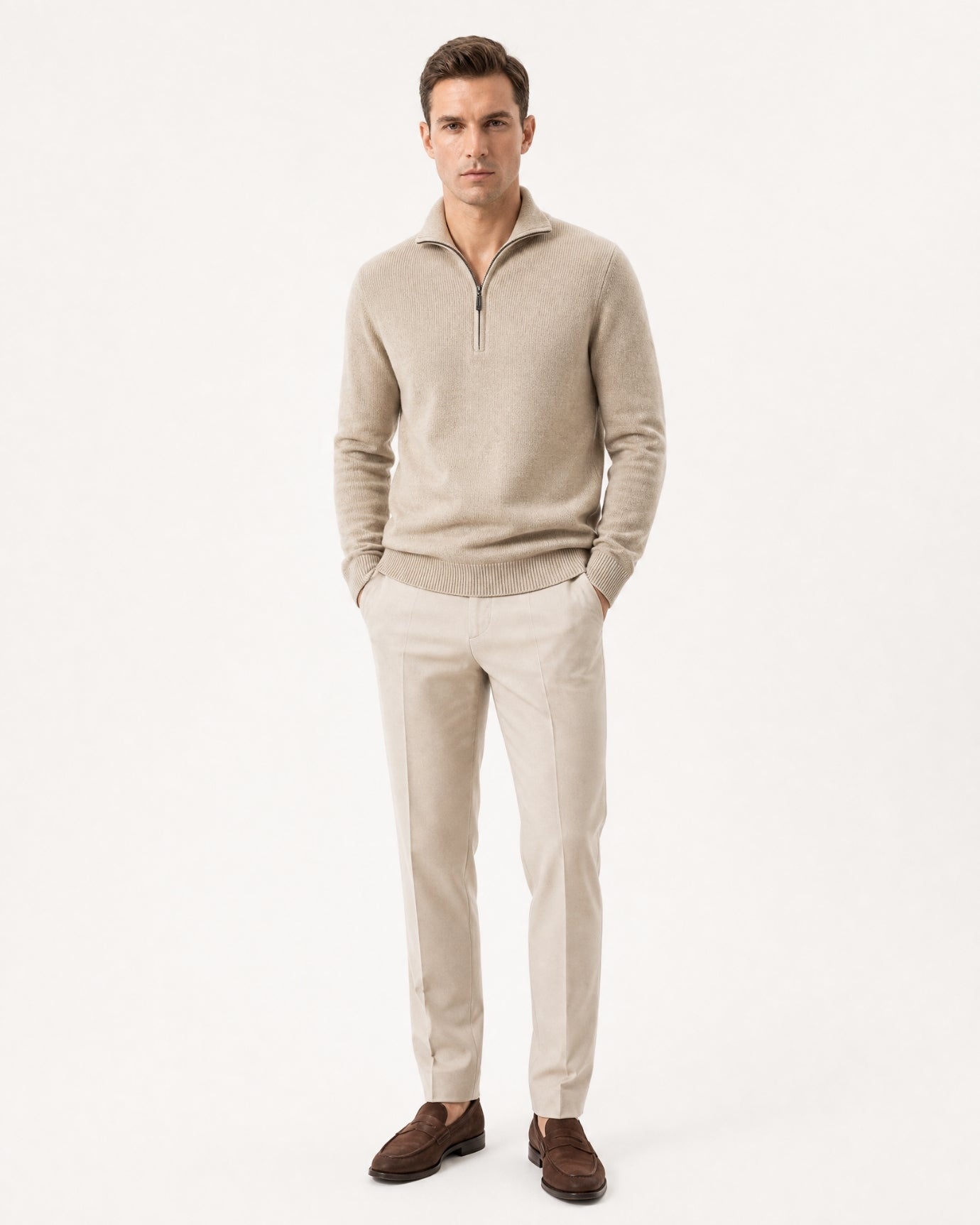 St Moritz Half-Zip Cashmere Knit Pullover