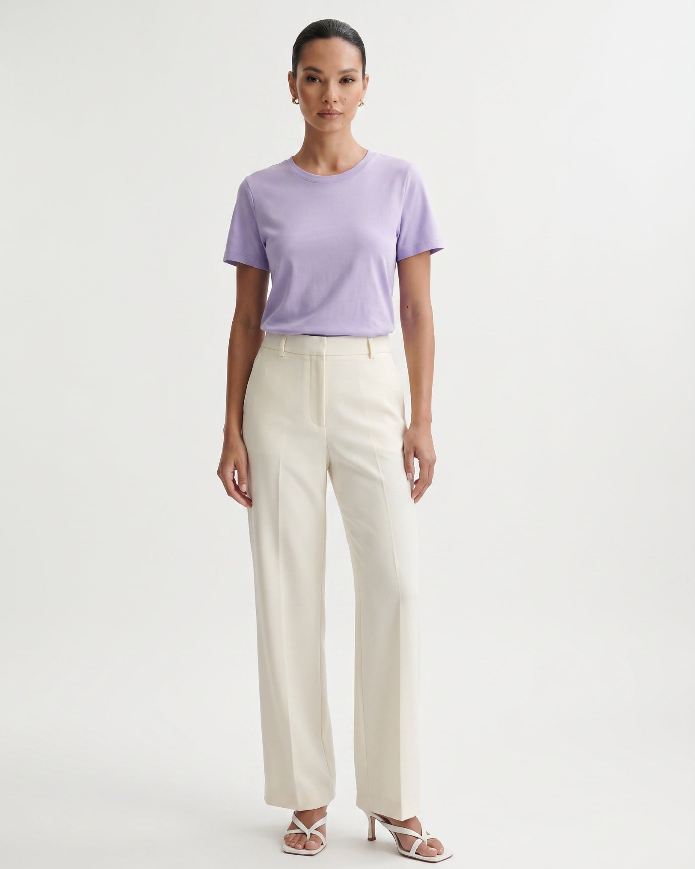 High-end Mercerized Cotton Woman Round Neck T-Shirt