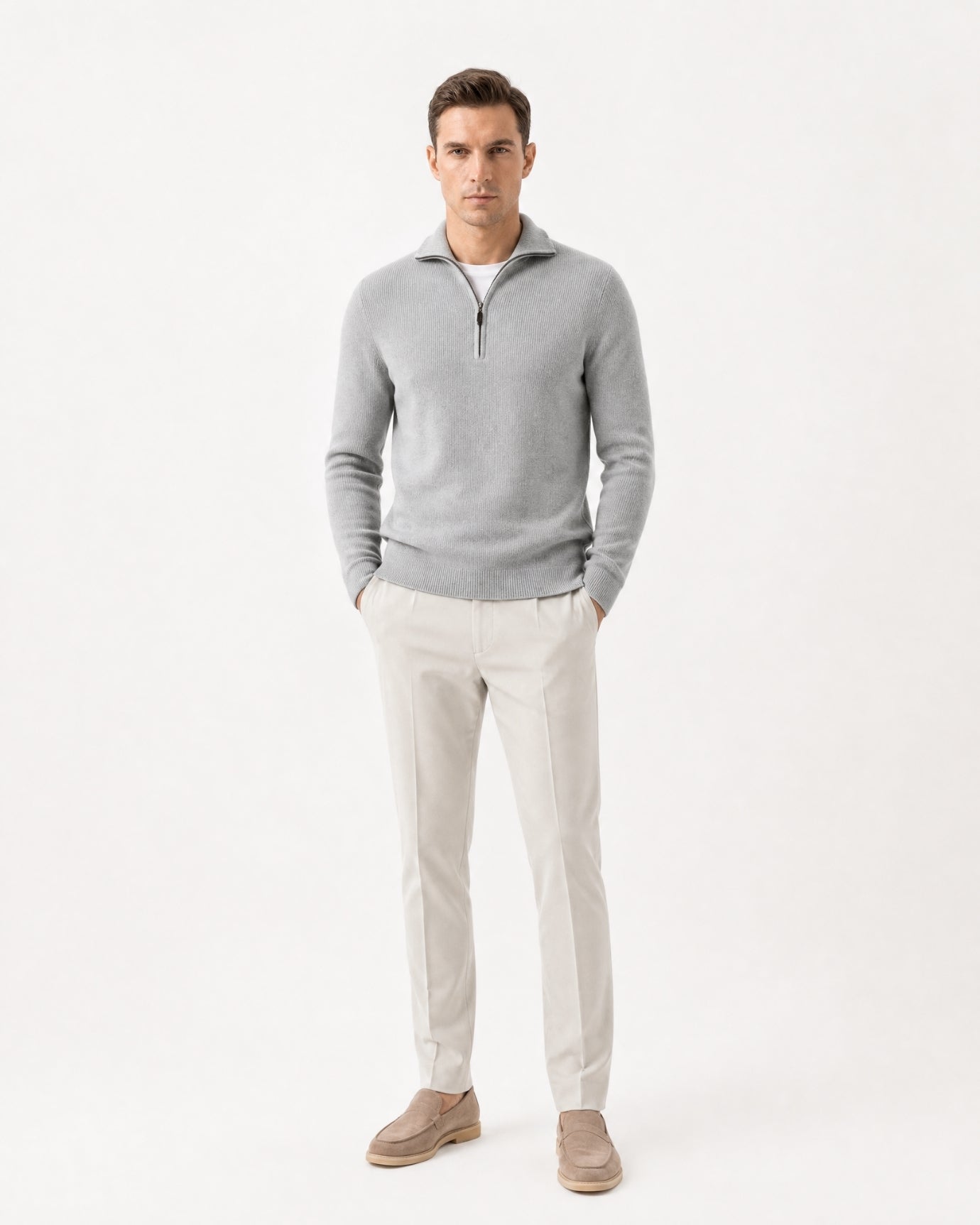 St Moritz Half-Zip Cashmere Knit Pullover