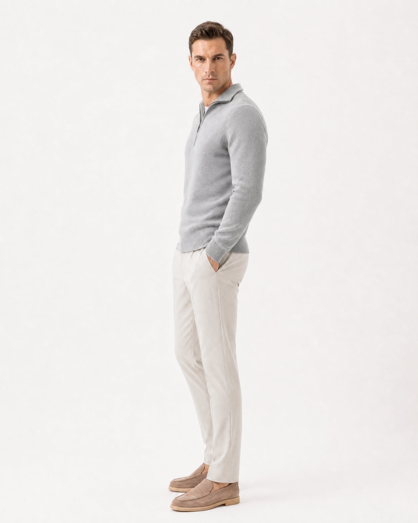 St Moritz Half-Zip Cashmere Knit Pullover