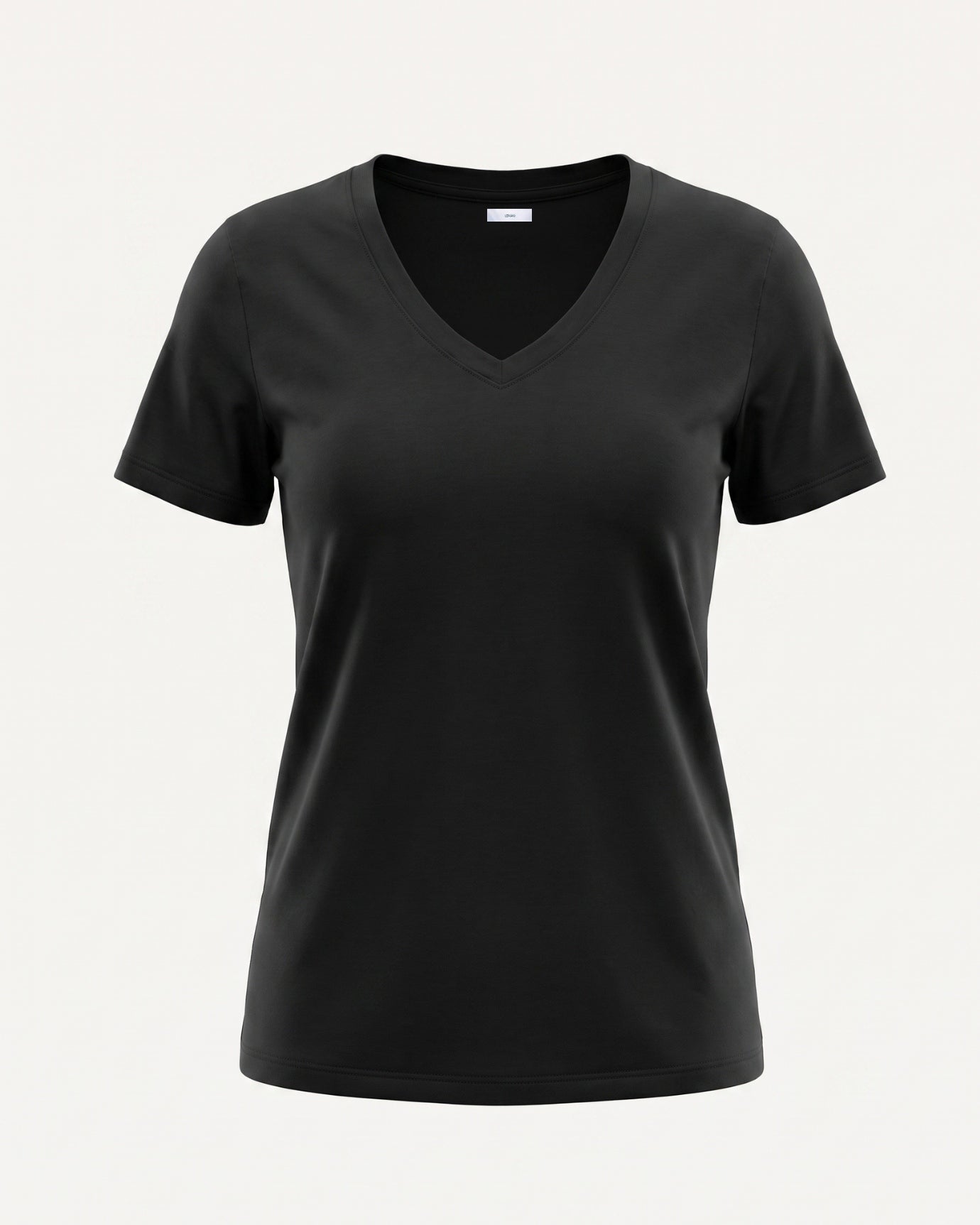 High-end Mercerized Cotton Woman V- Neck T-Shirt