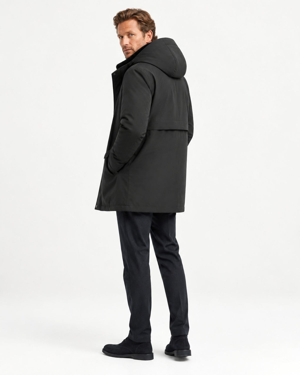 Rabbit Fur and Goose Down-Lined Hooded Nylon Parka