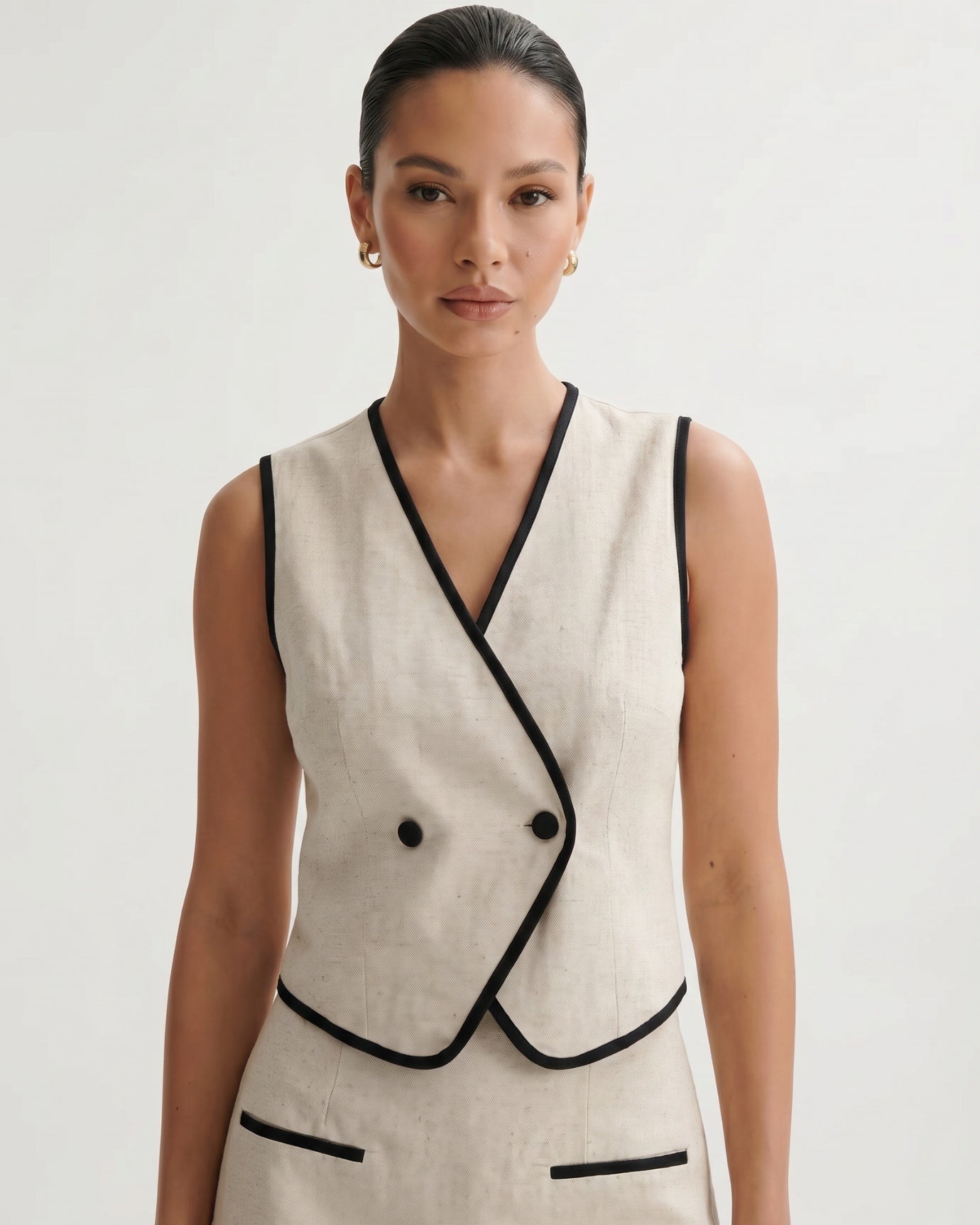 Cotton Vest and Pants Skirt Two-Piece Set