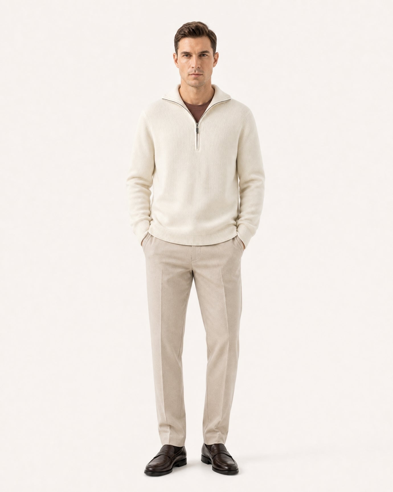 St Moritz Half-Zip Cashmere Knit Pullover