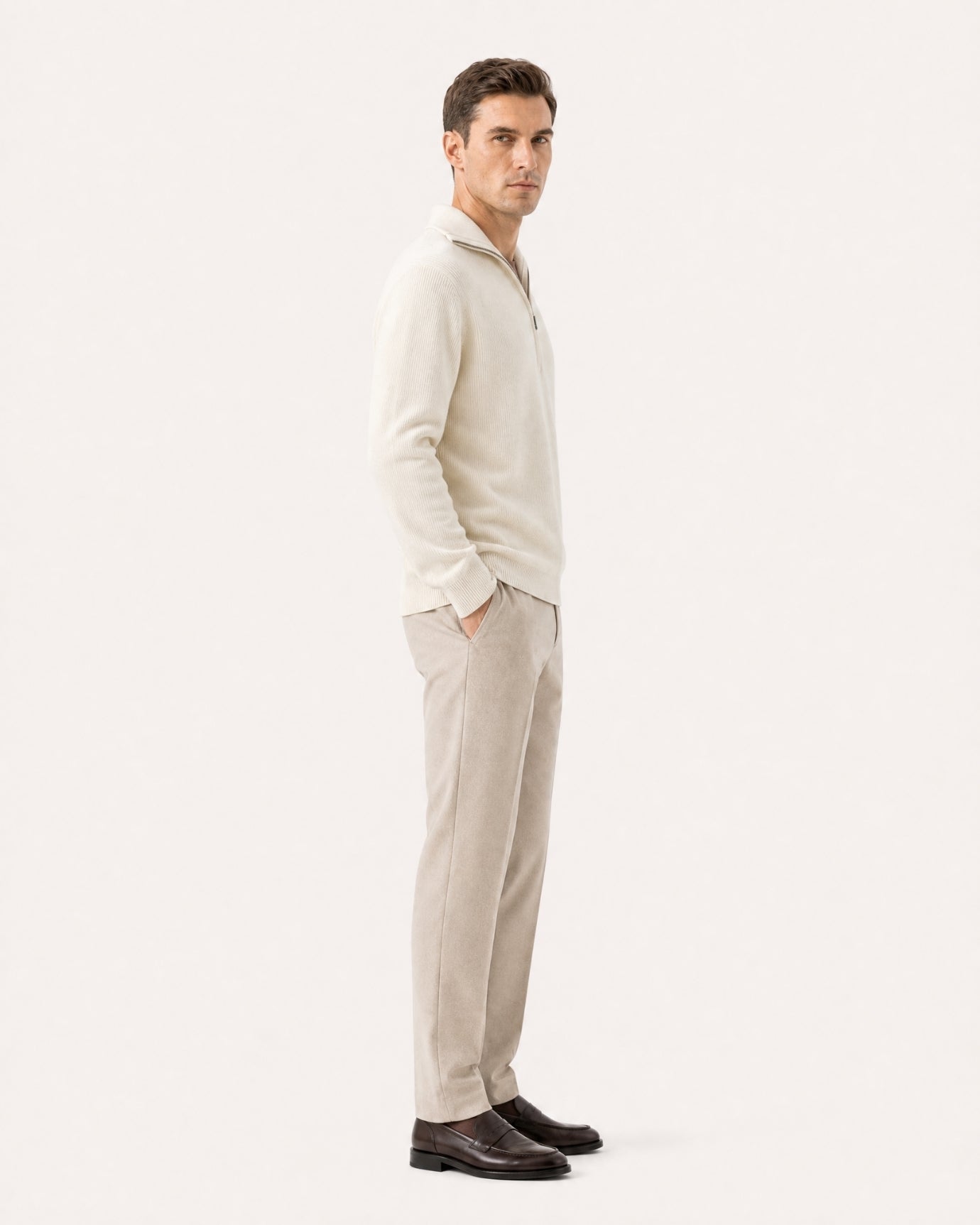 St Moritz Half-Zip Cashmere Knit Pullover