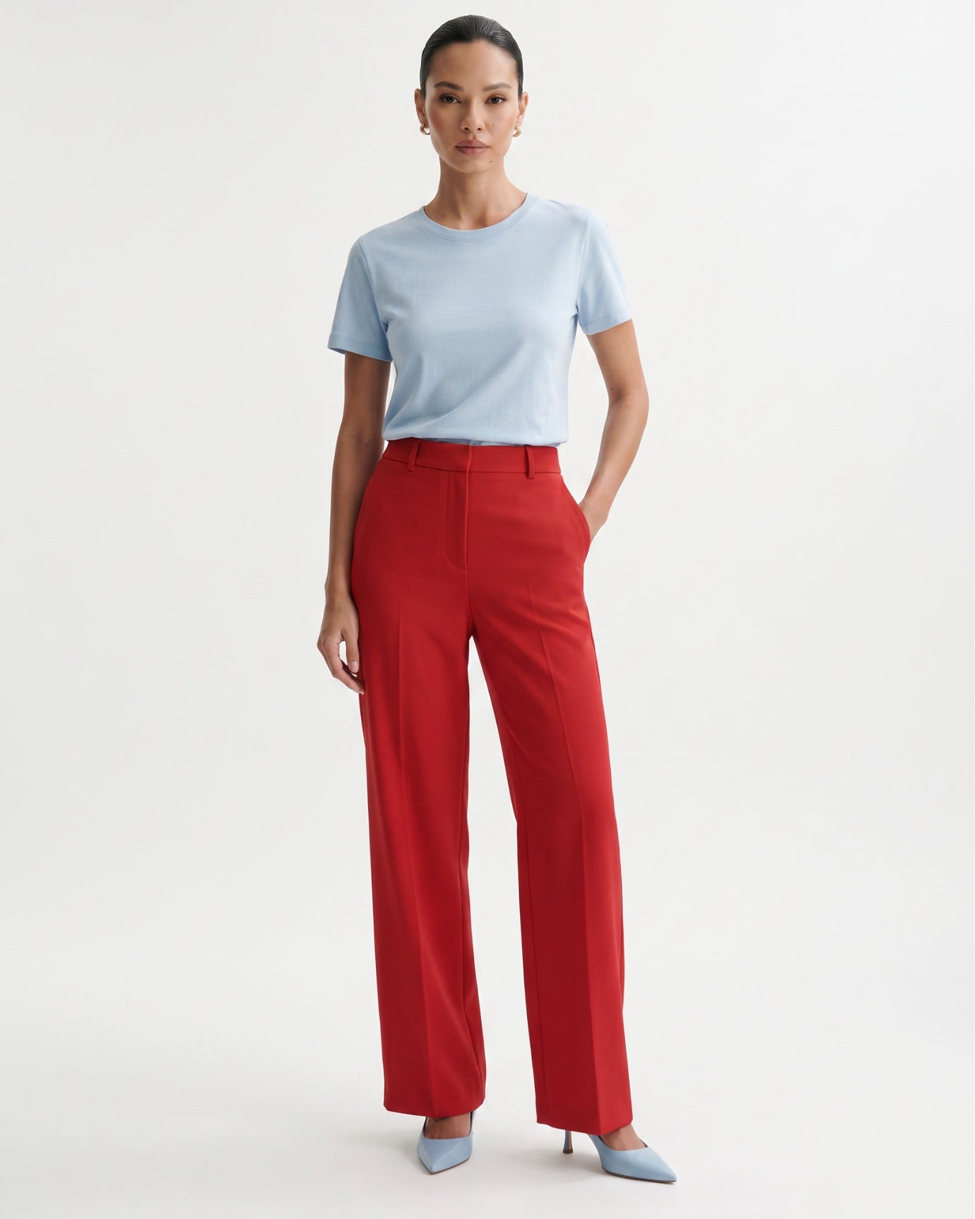 High-end Mercerized Cotton Woman Round Neck T-Shirt