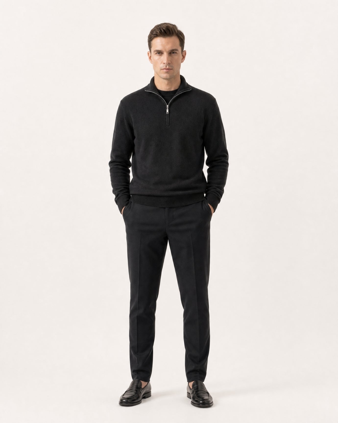 St Moritz Half-Zip Cashmere Knit Pullover