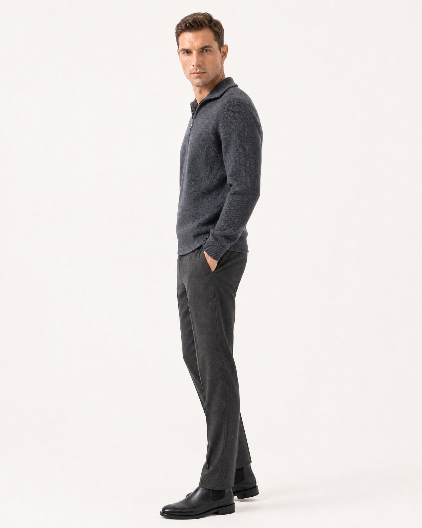 St Moritz Half-Zip Cashmere Knit Pullover