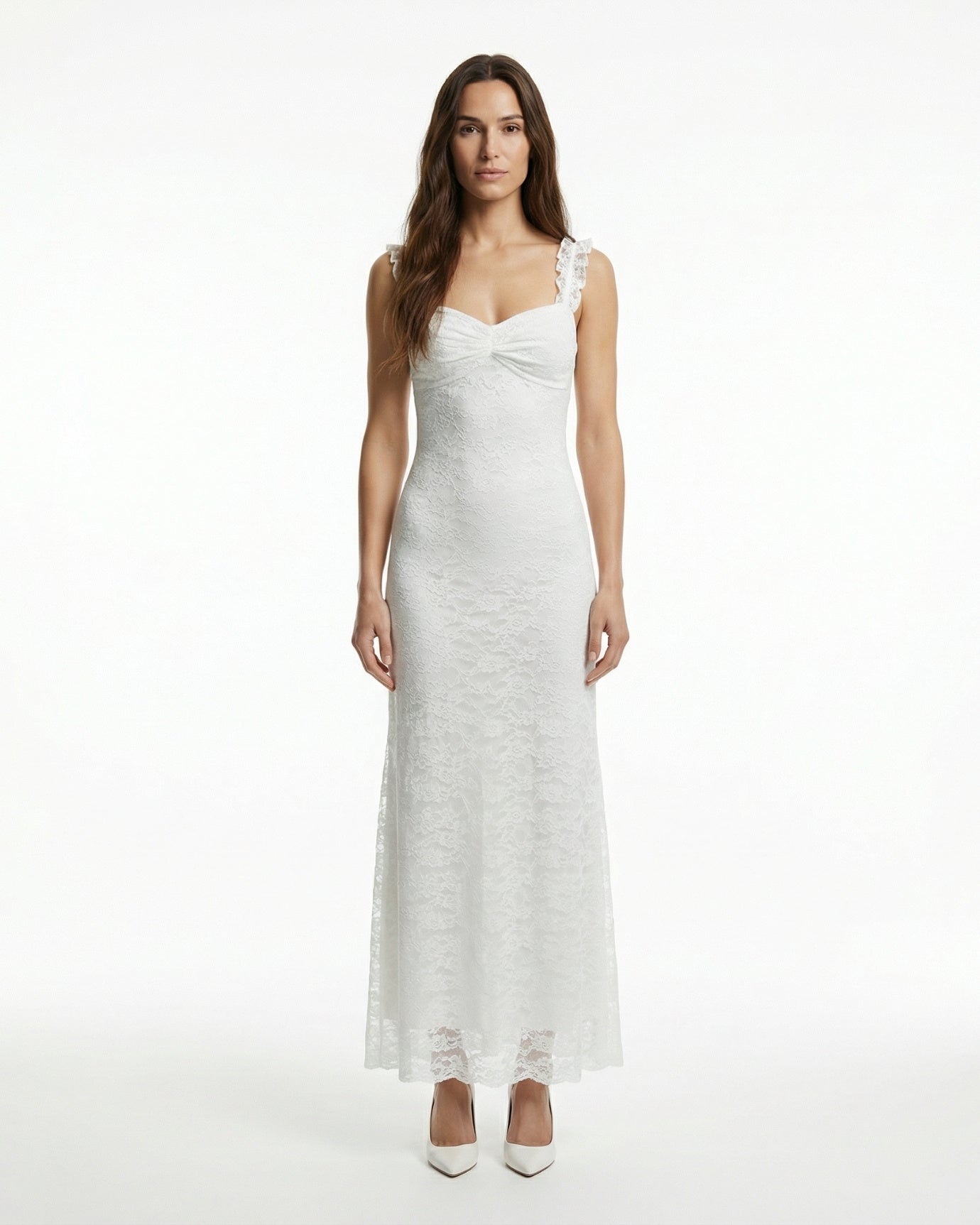 Schlankes, feines Kleid mit hoher Taille