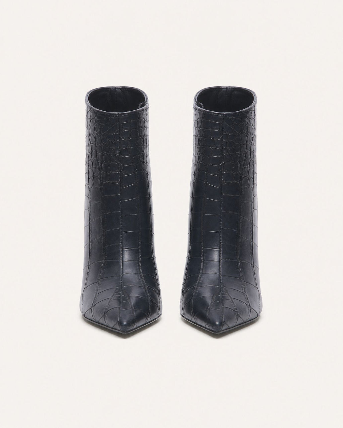 Pointed-Toe Stiletto Booties with Side Zip