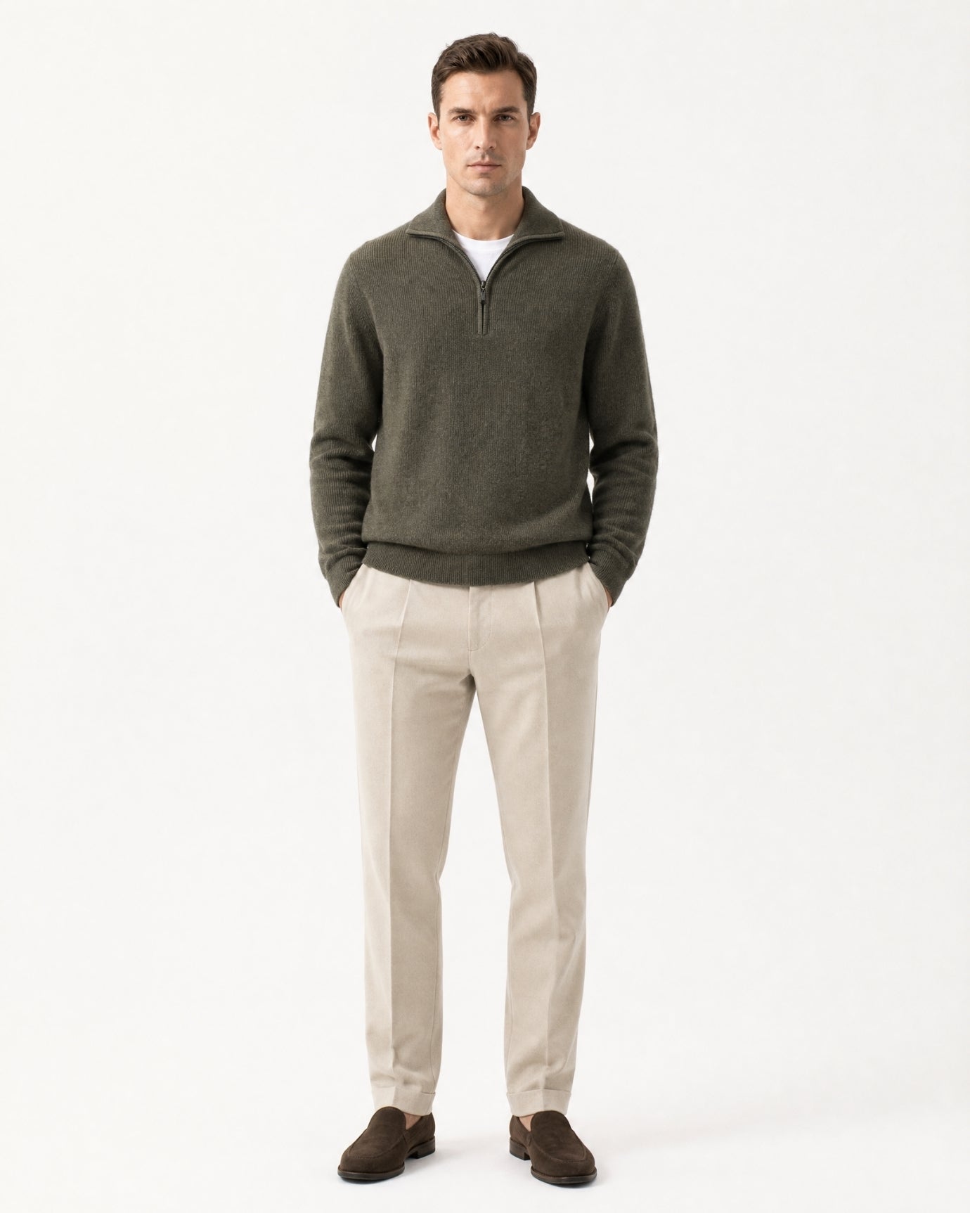 St Moritz Half-Zip Cashmere Knit Pullover