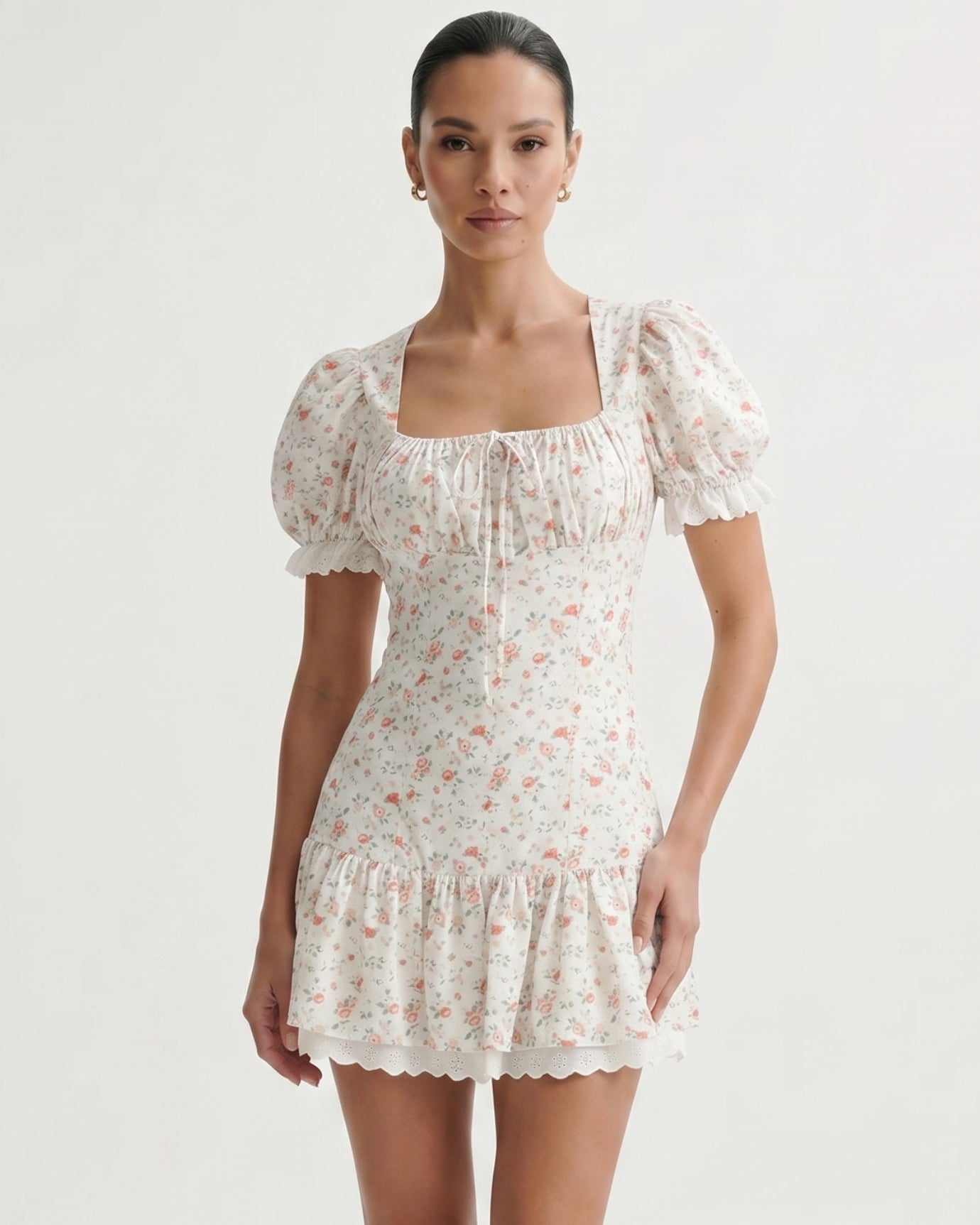 Marbella Retro Floral Lace Dress