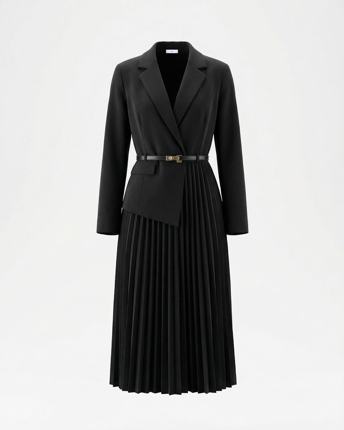 Suit Jacket Waist Set Patchwork Pleated Skirt