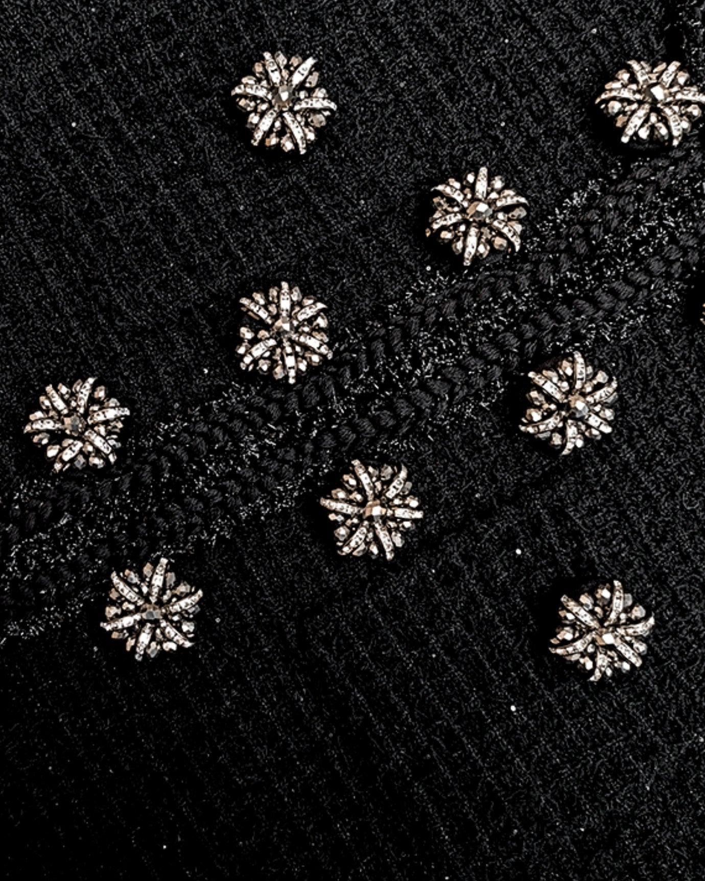 Limited Edition Retro Knit Dress with Metal Diamond Buttons