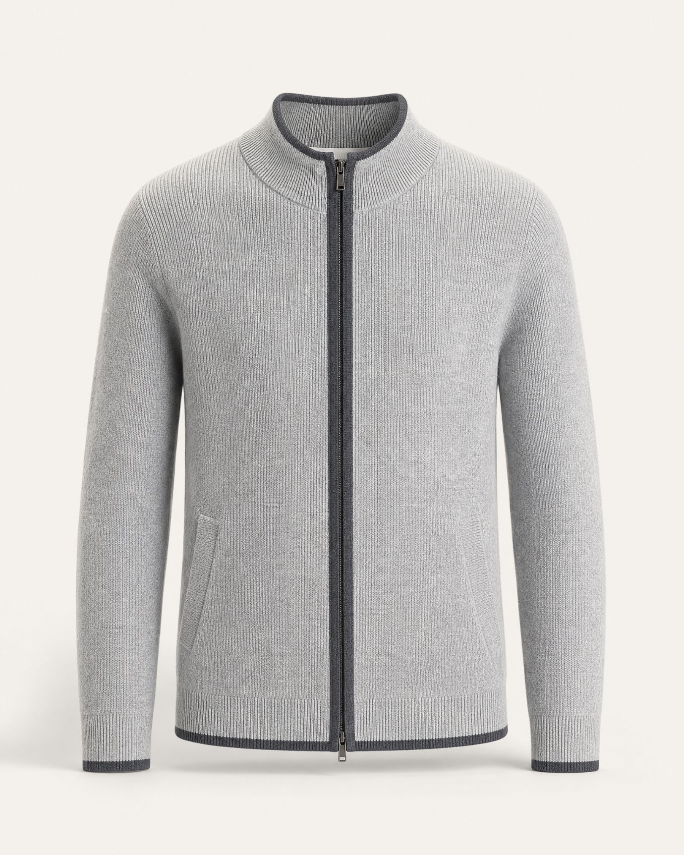 London Cashmere Full-Zip Cardigan Jacket
