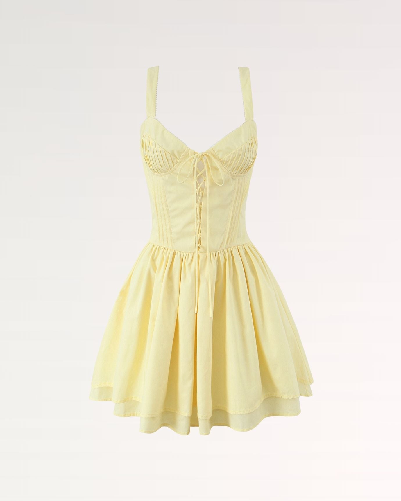 Yellow Mini Suspender Dress