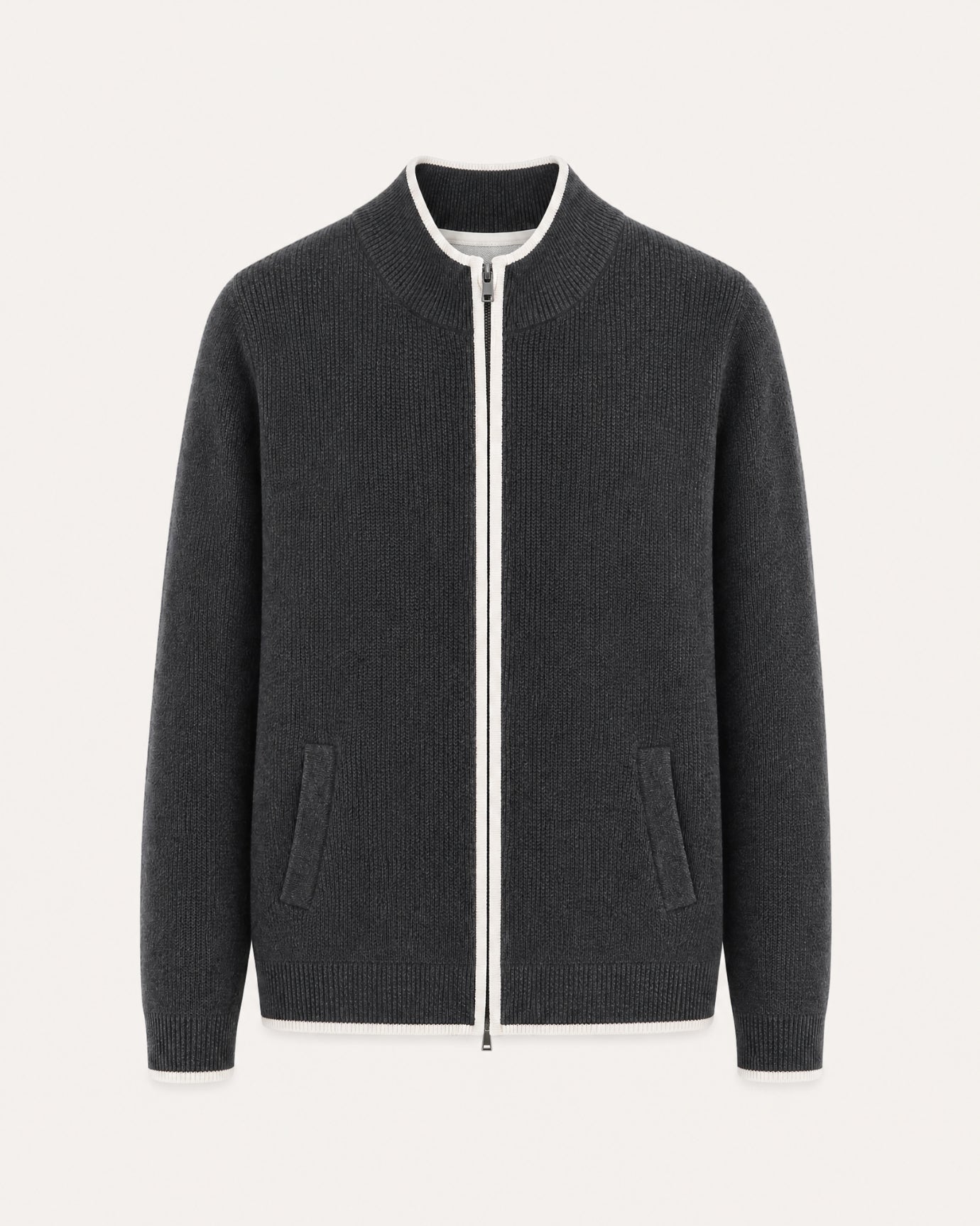 London Cashmere Full-Zip Cardigan Jacket