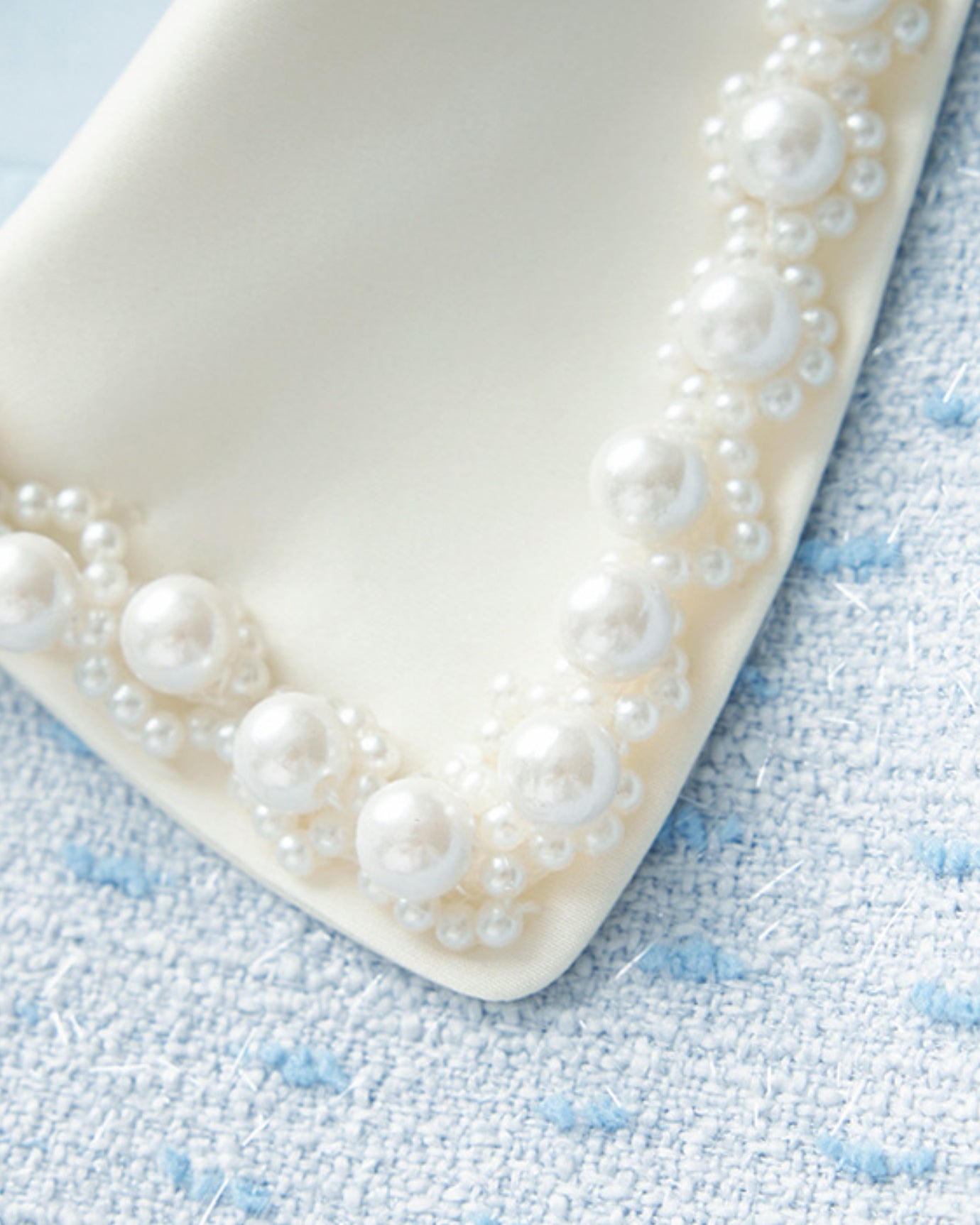 Limited Edition Blue Crystal Button Jacket + Color-Block Pleated Skirt Set